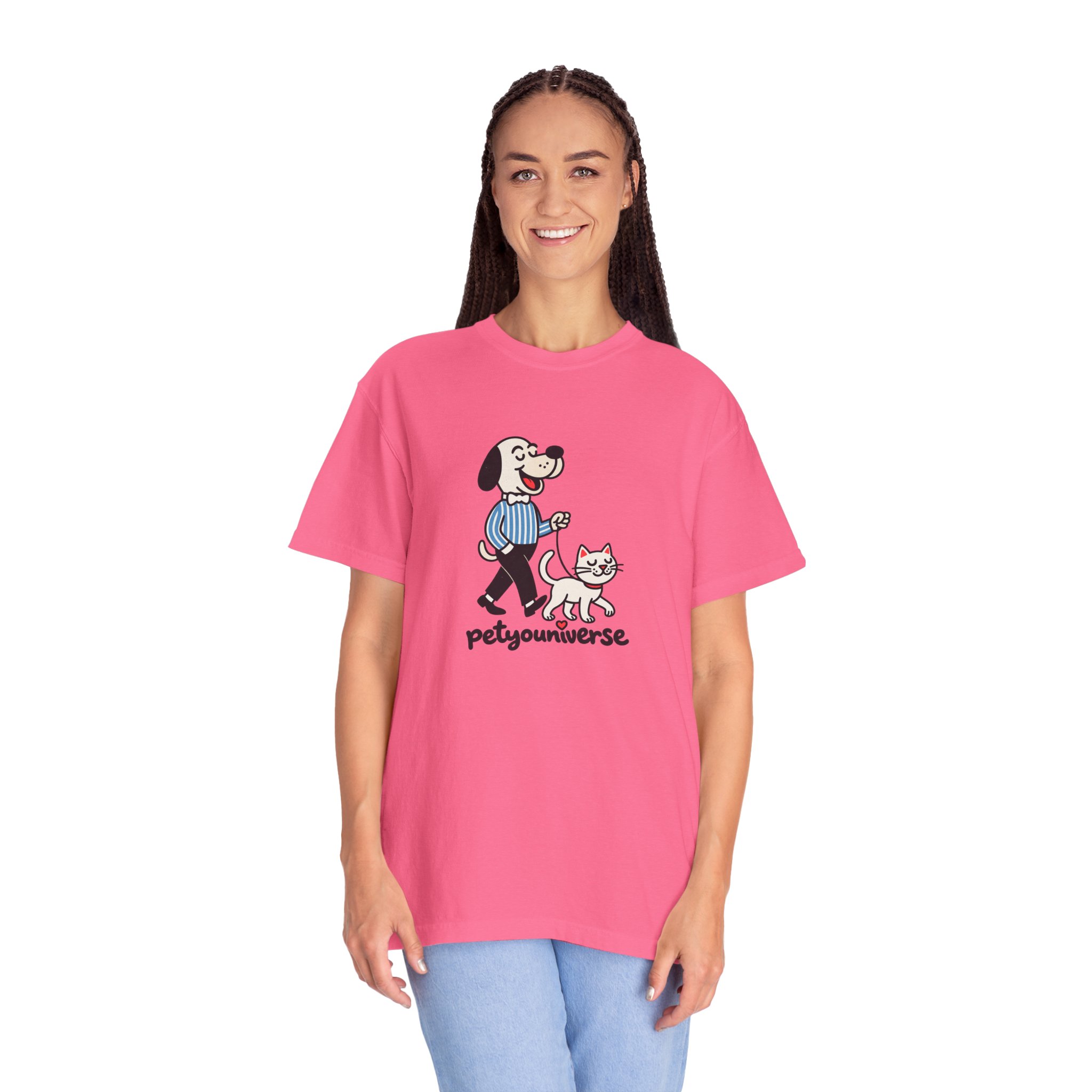 PetYouniverse Walking Dog & Cat Tee — Cute Retro Pet Graphic T-Shirt - Image 104