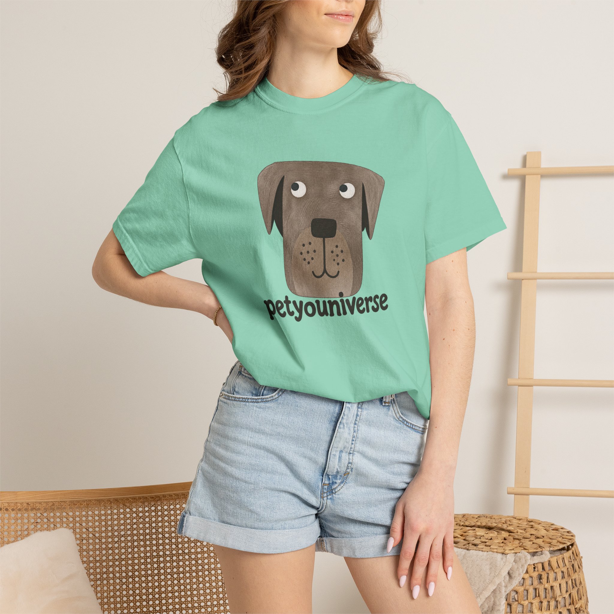 Dog Face Graphic T‑Shirt — "petyouniverse" Cute Pet Logo Tee - Image 65