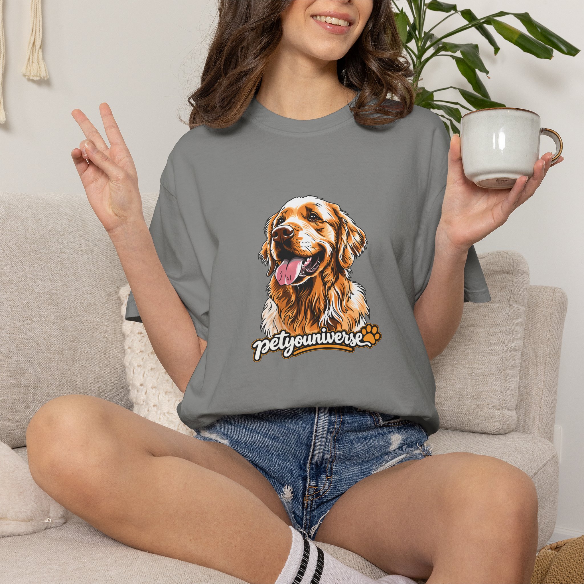 Dog Lover T-Shirt — Golden Retriever Portrait "PetYoUniverse" Graphic - Image 102
