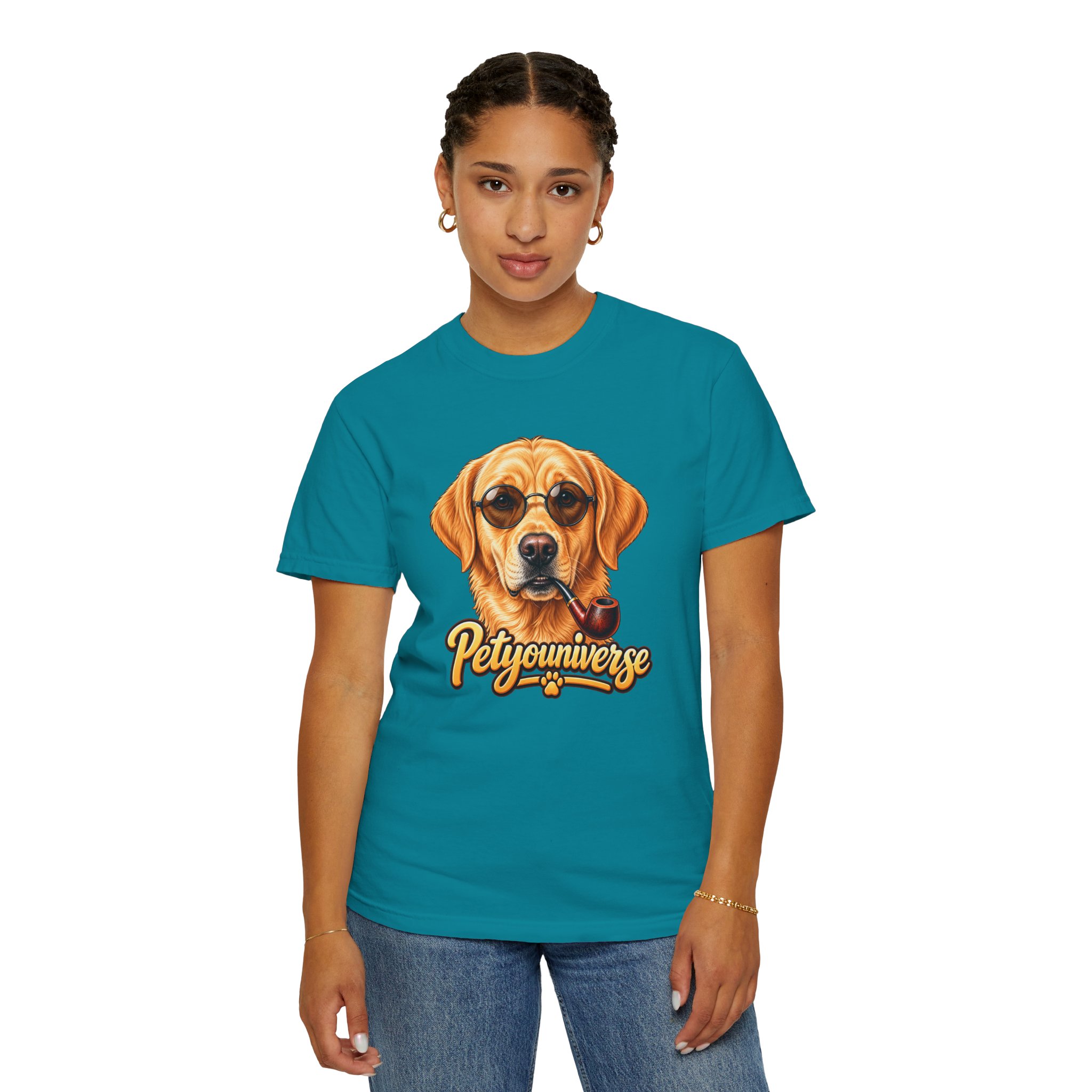 Dog Graphic T-Shirt — 'PetYoUniverse' Yellow Lab Portrait Tee - Image 104