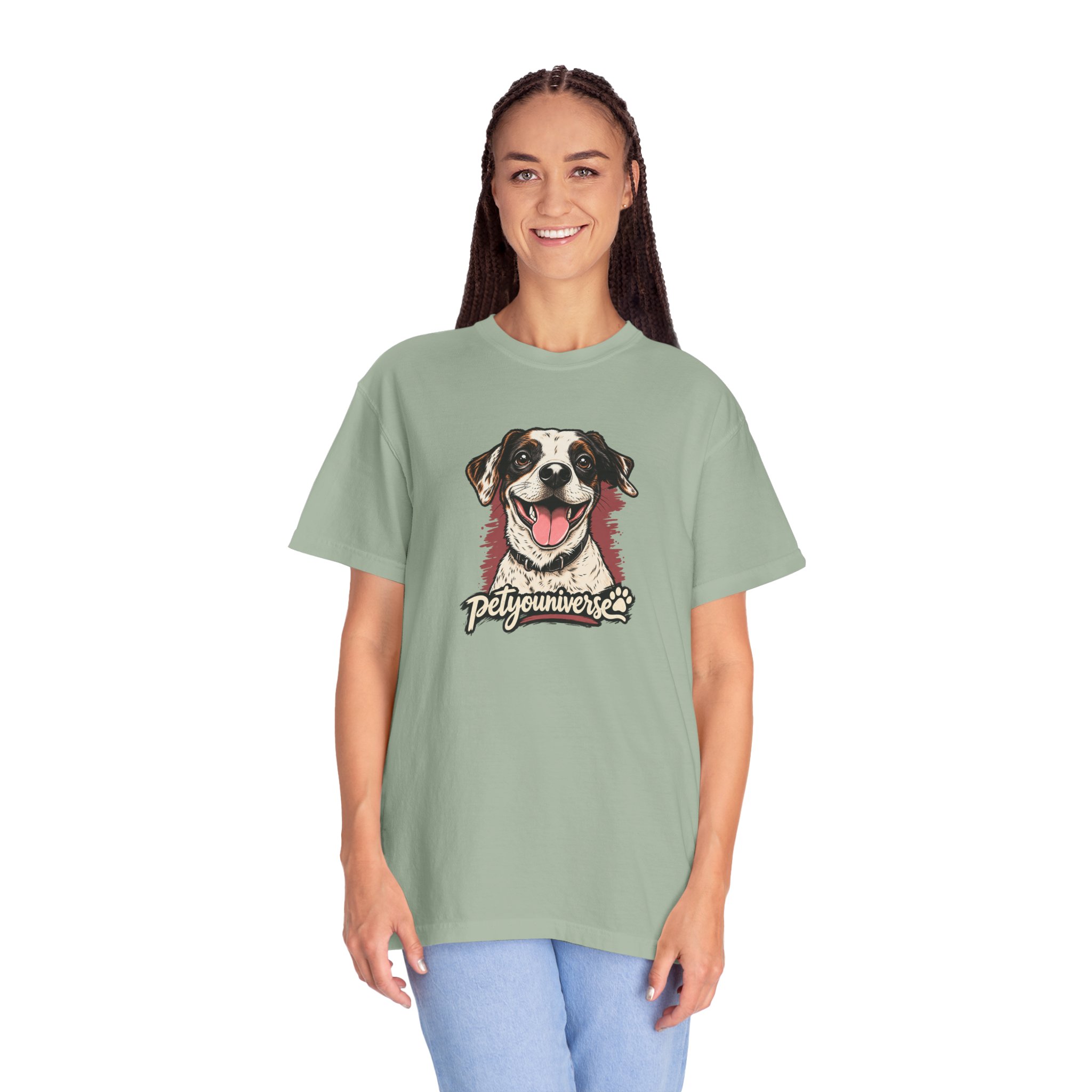 Dog Lover T-Shirt — Smiling Pup "Petyouniverse" Graphic Tee - Image 45