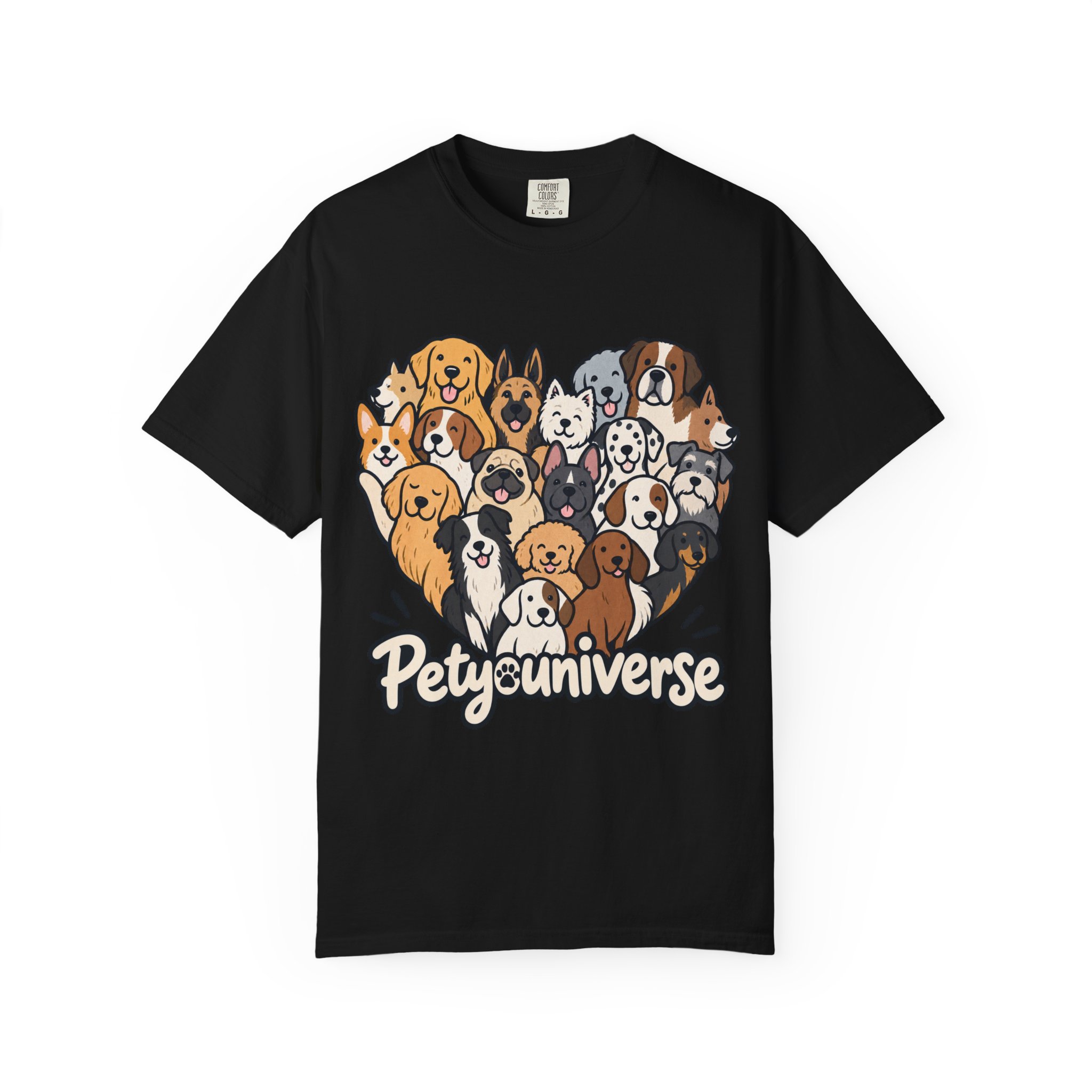 Dog Lover Cartoon T-Shirt — "Pety Universe" Graphic Tee - Image 131