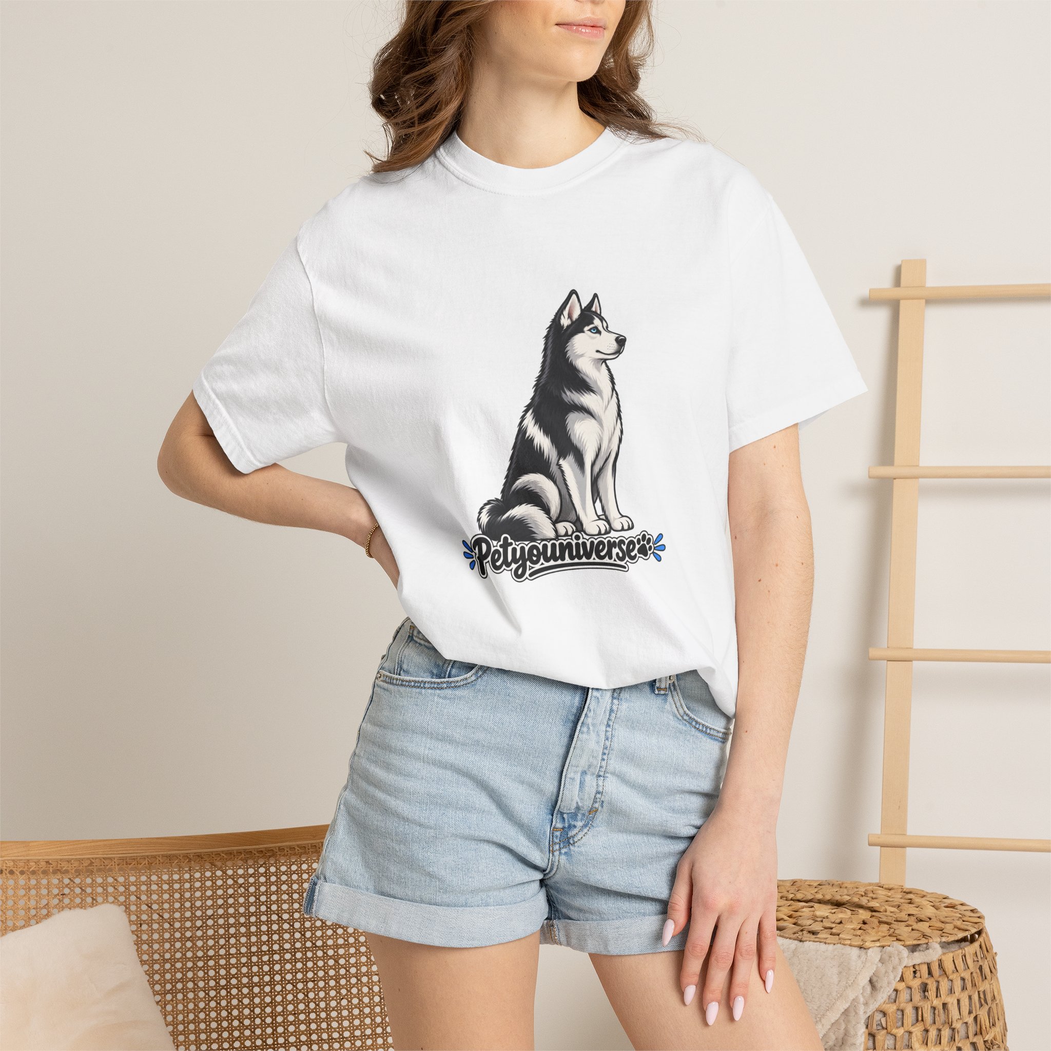 Husky Graphic T-Shirt — 'PetYoUniverse' Retro Dog Tee - Image 2