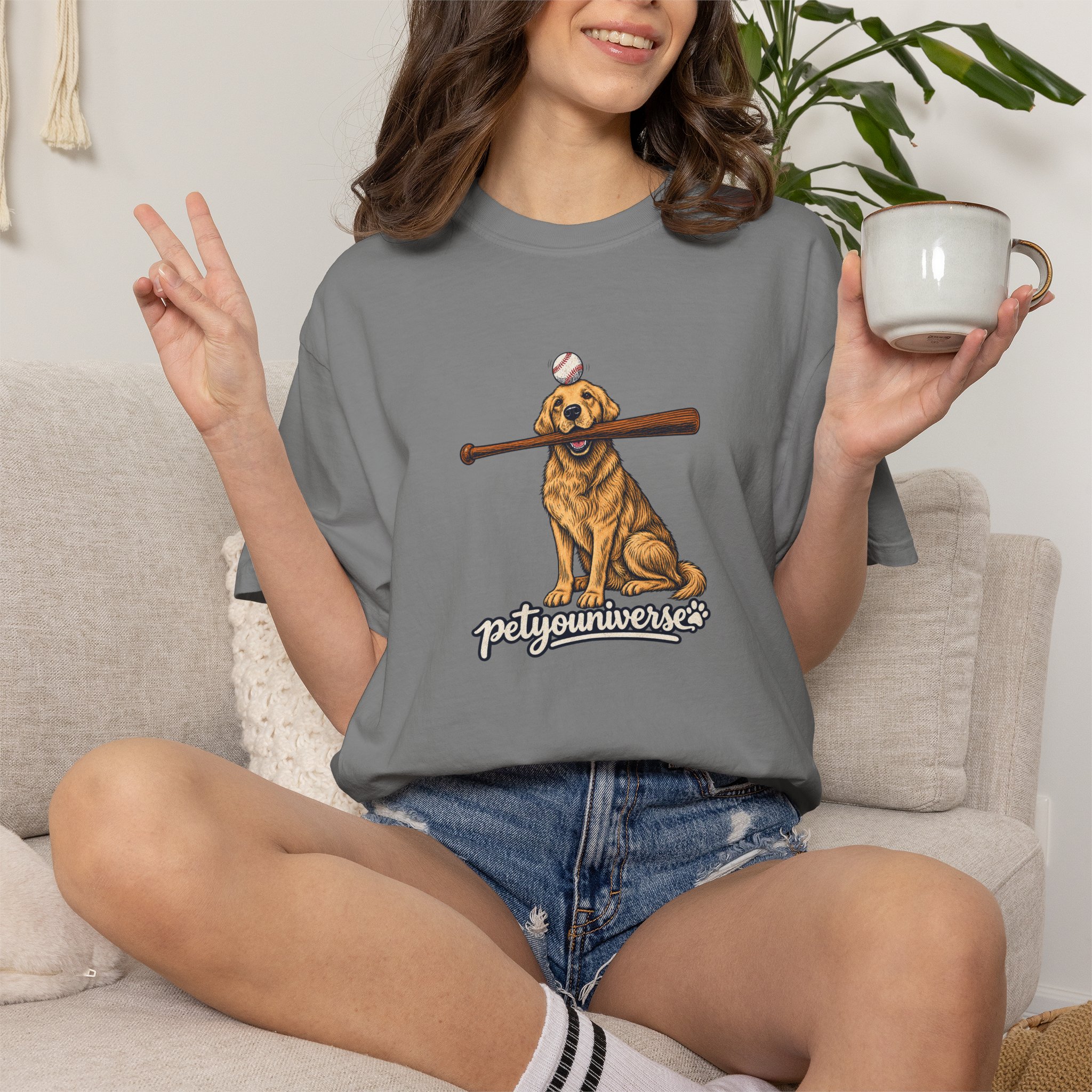 Golden Retriever Baseball Dog T-Shirt — “PetYoUniverse” Vintage Graphic Tee - Image 75