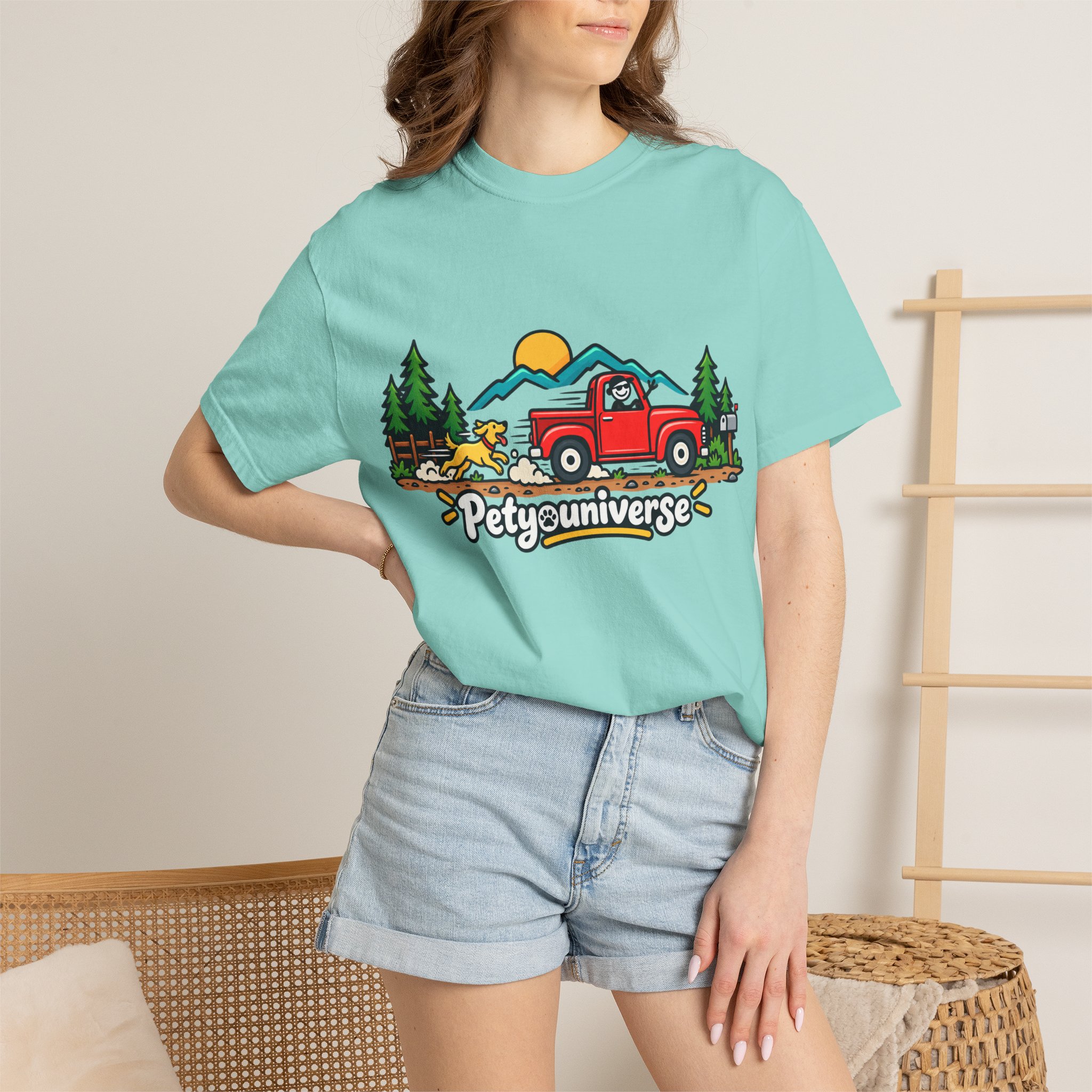 Petyuniverse Retro Truck & Dog Graphic T-Shirt - Image 56