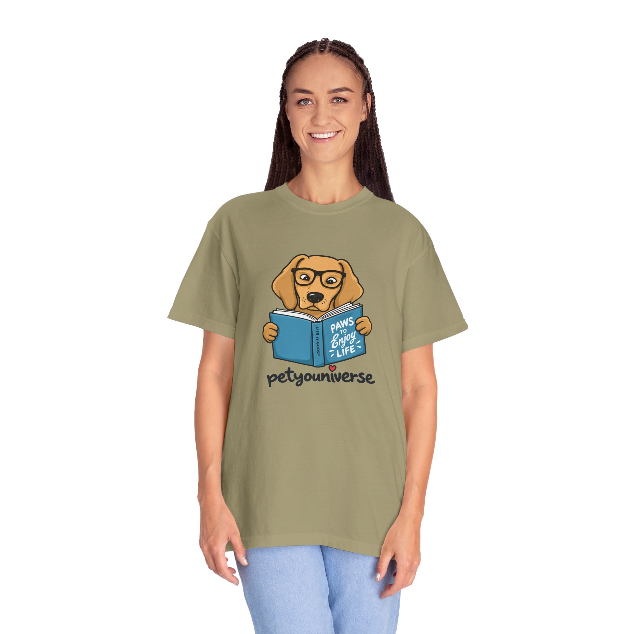 Dog Reading T-Shirt — "Paws & Books" Cute Booklover Pup Tee - Image 23