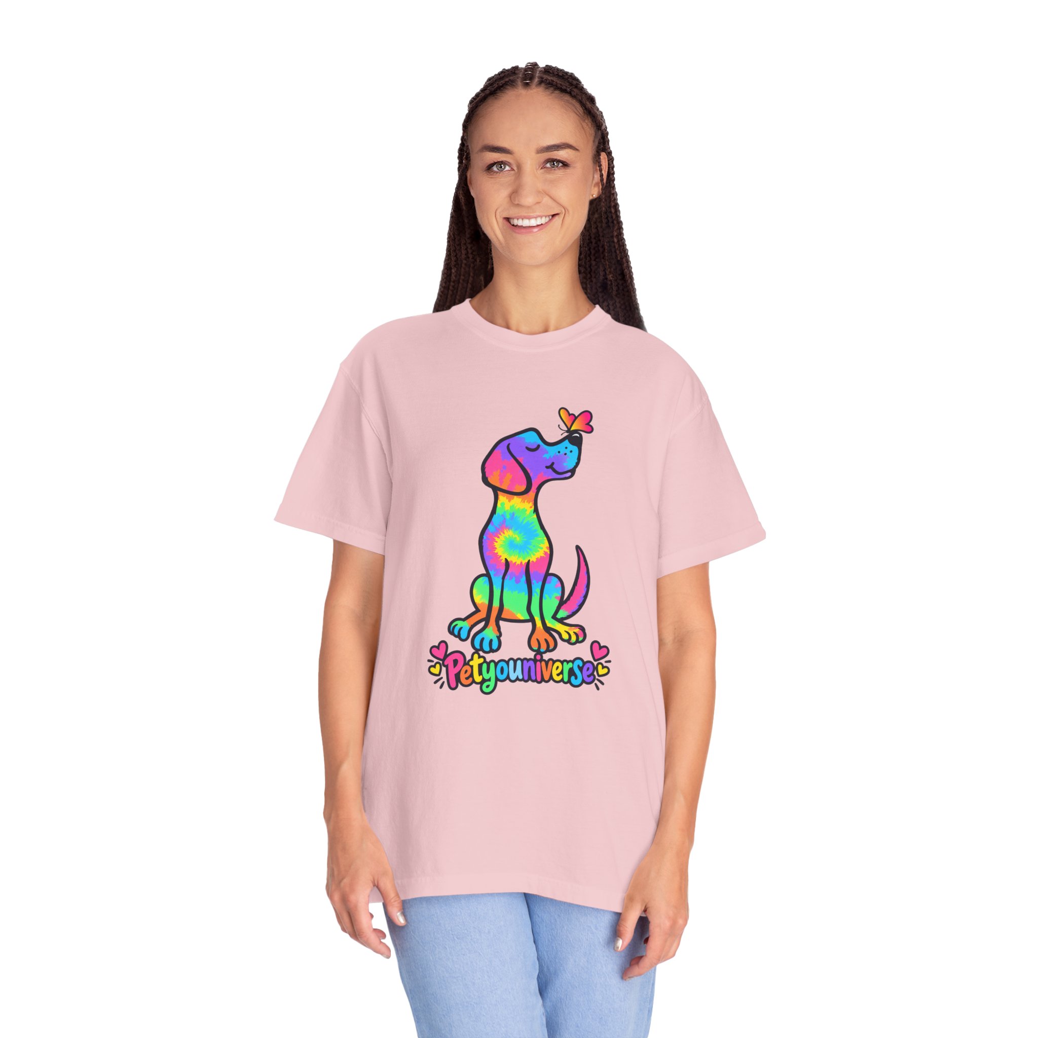 Tie-Dye Puppy T-Shirt — Colorful "PetYoUniverse" Dog Graphic Tee - Image 104