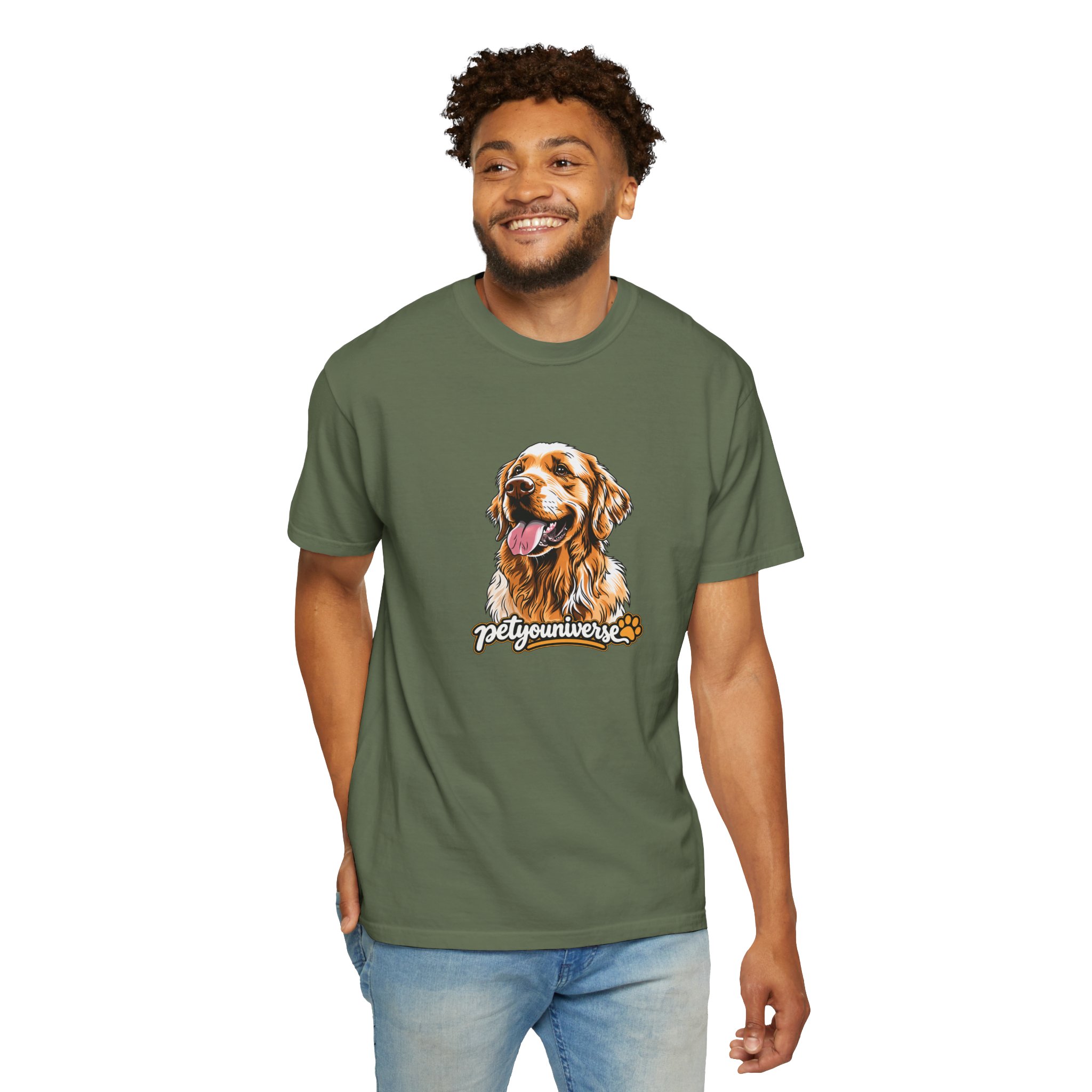 Dog Lover T-Shirt — Golden Retriever Portrait "PetYoUniverse" Graphic - Image 70