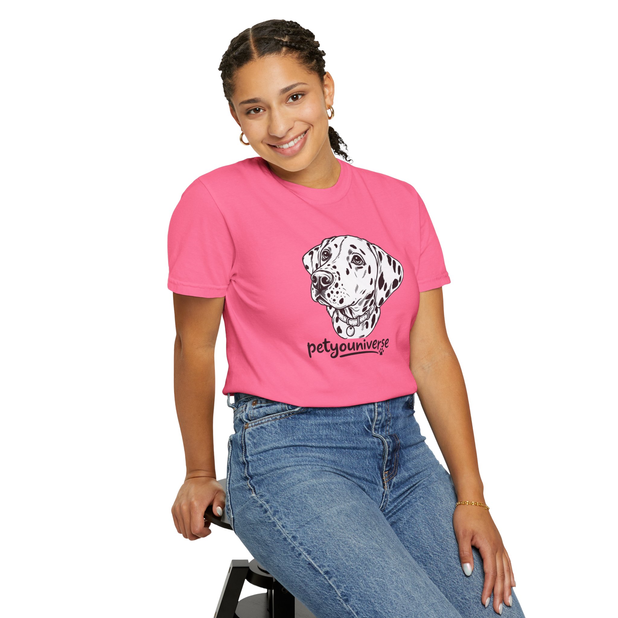 Dalmatian Portrait T-Shirt — "PetYoUniverse" Graphic Tee - Image 123