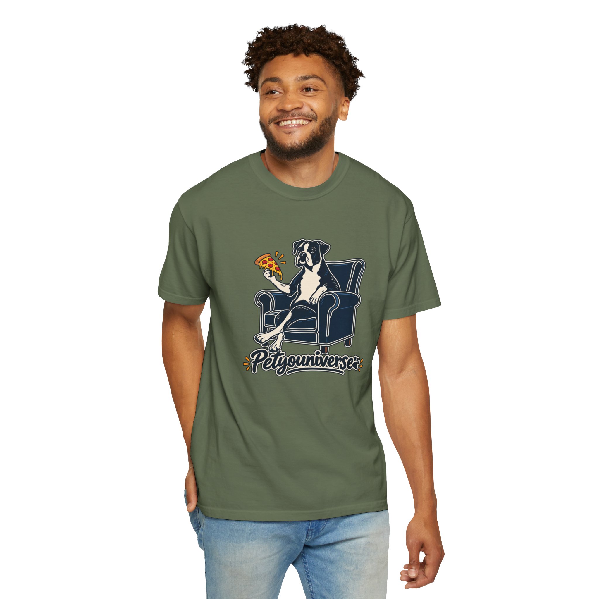 T-Shirt — PetYoUniverse Dog on Armchair with Pizza Graphic - Image 52