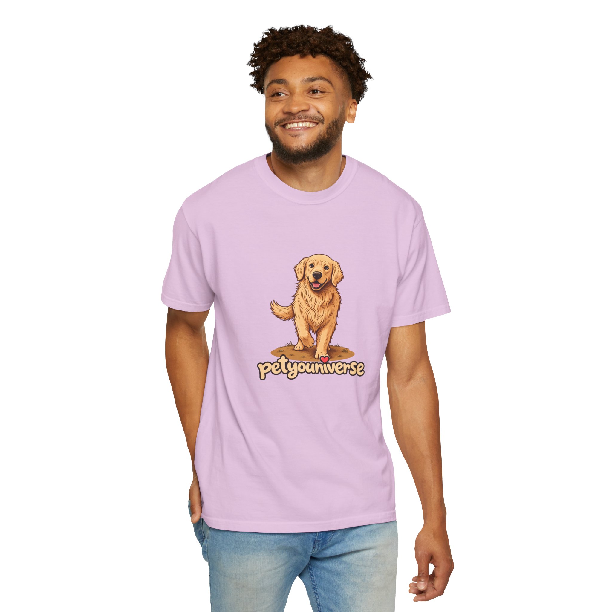 Golden Retriever Graphic T-Shirt — "PetYoUniverse" Cute Dog Tee - Image 106