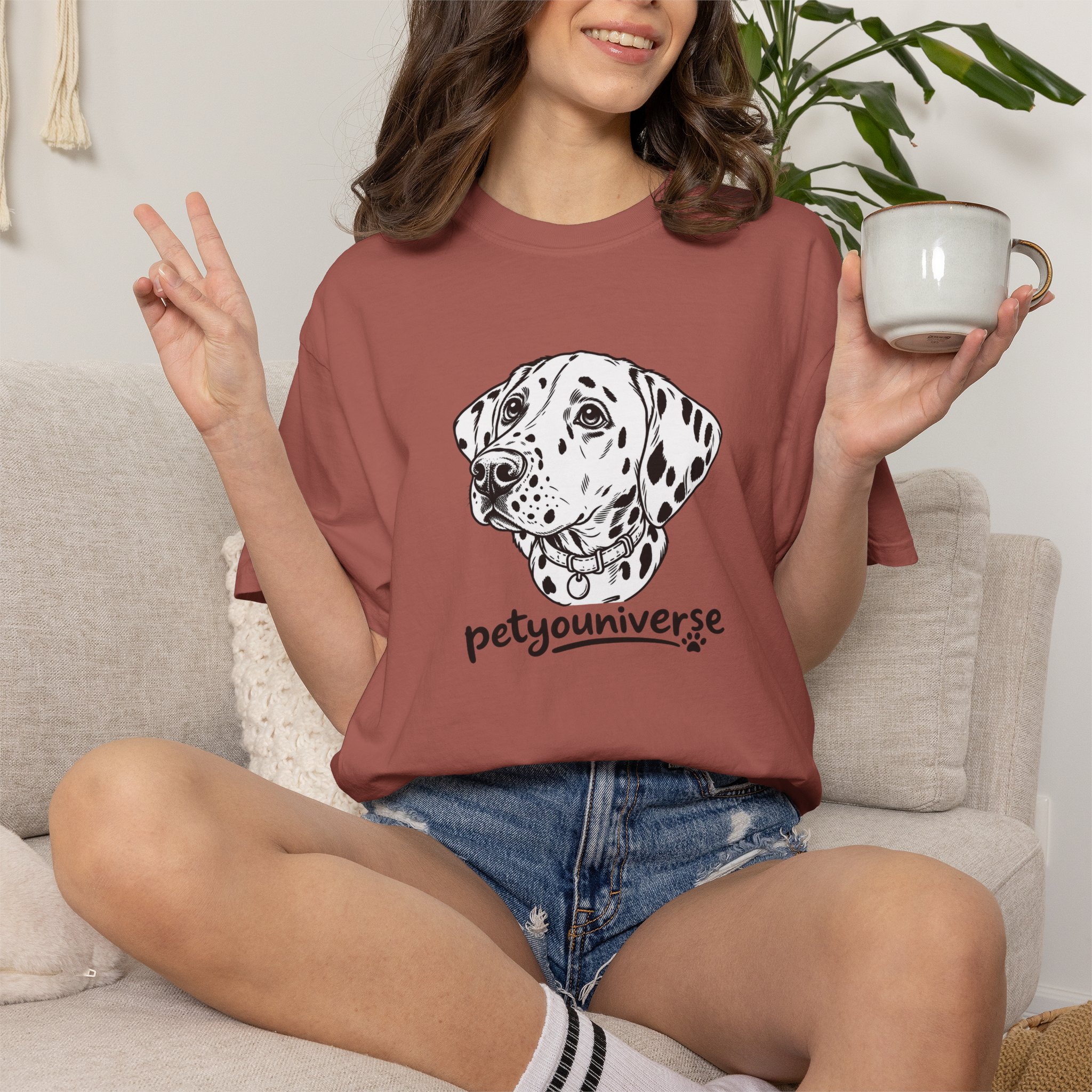 Dalmatian Portrait T-Shirt — "PetYoUniverse" Graphic Tee - Image 129
