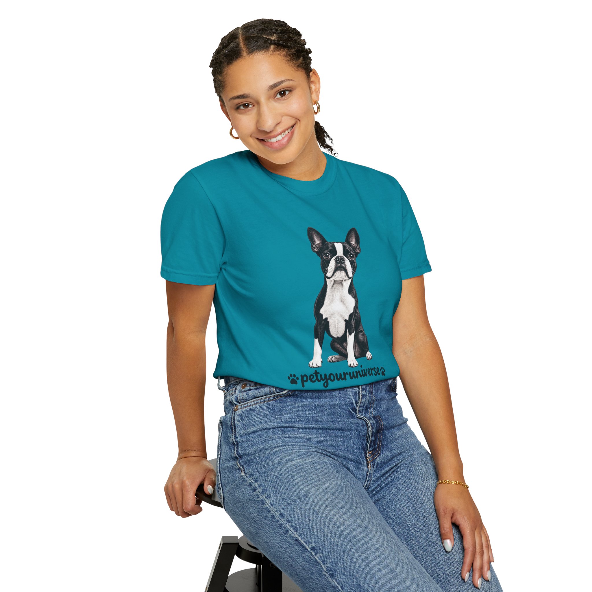 Boston Terrier Graphic T-Shirt — "PetYoUniverse" Dog Lover Tee - Image 87