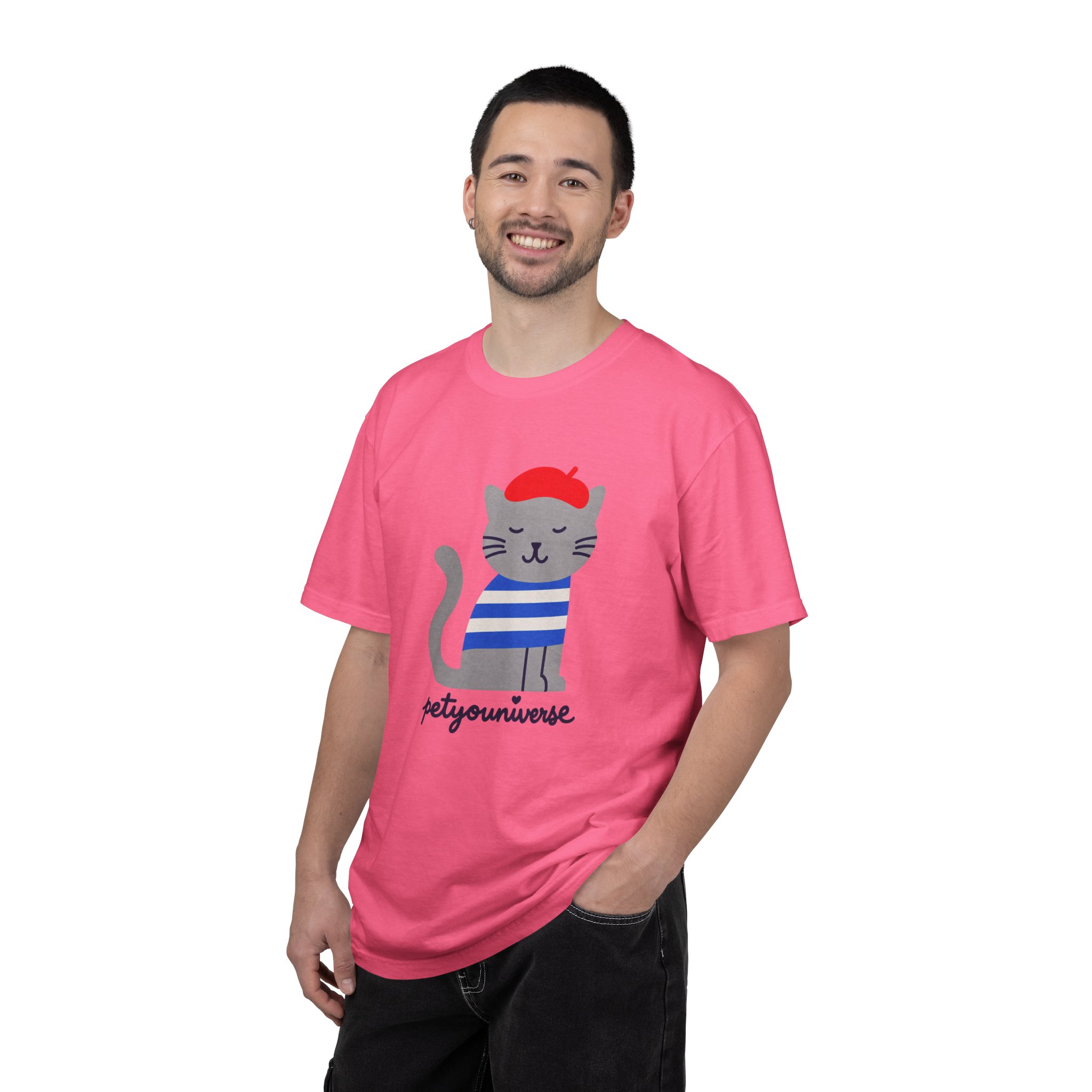 Cat Graphic T-Shirt — "petiyouniverse" Cute French Cat Tee - Image 112