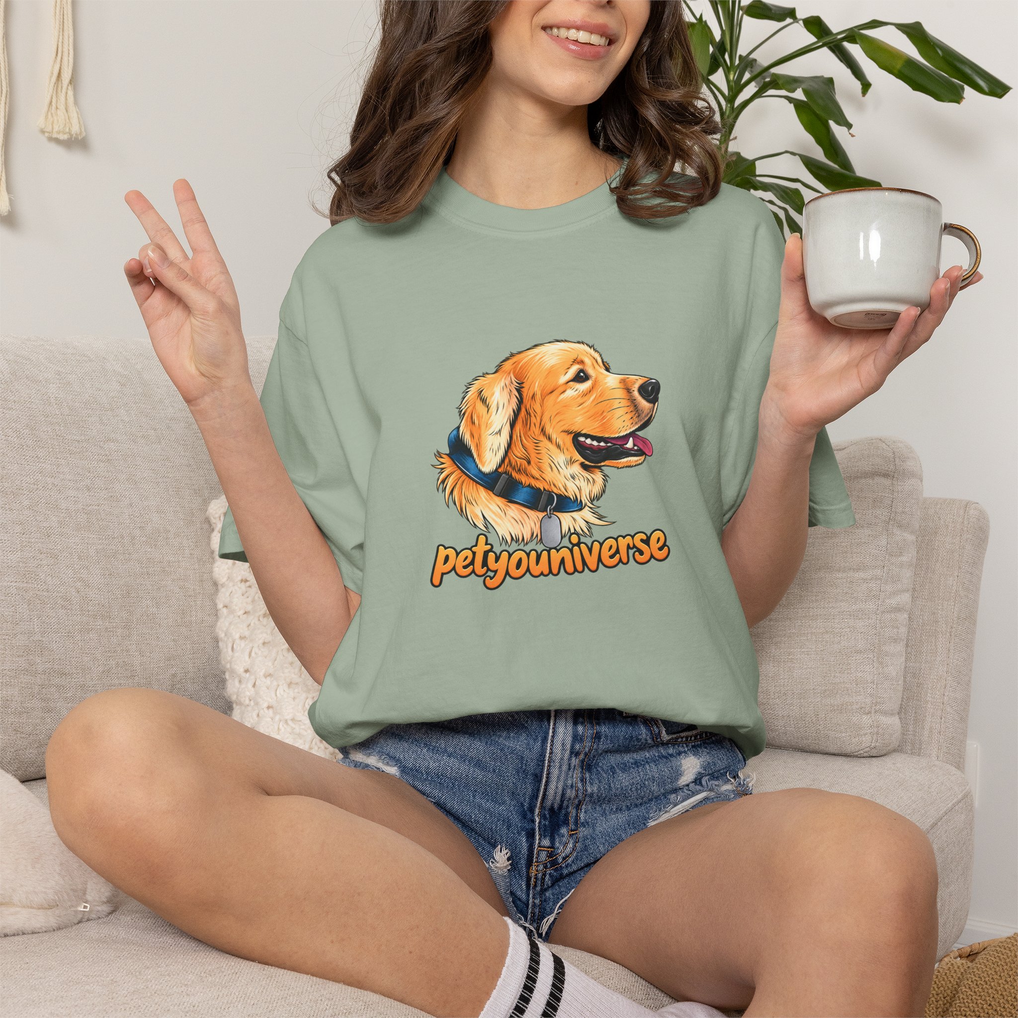 Golden Retriever Portrait T-Shirt – PetYoUniverse Graphic Tee - Image 48