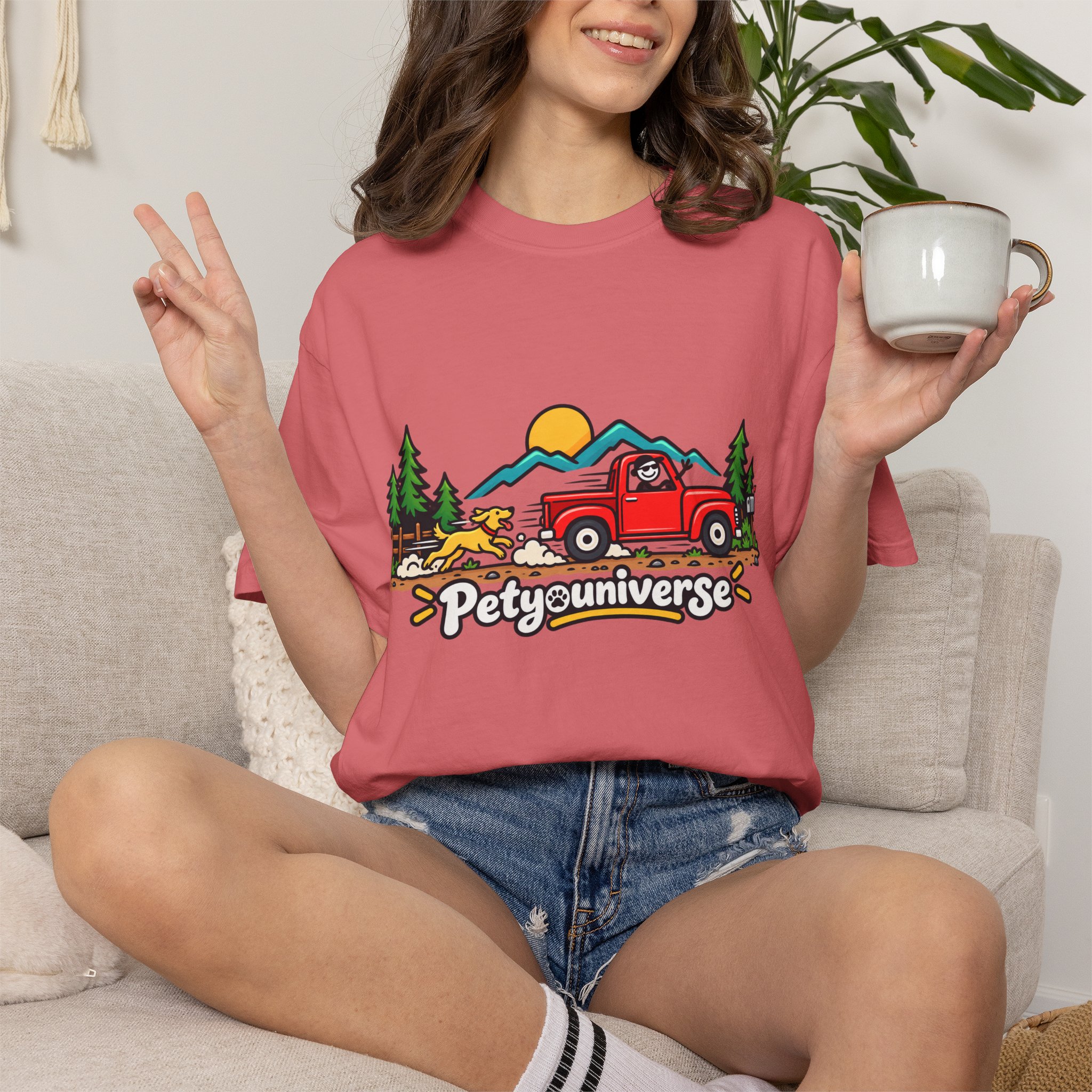 Petyuniverse Retro Truck & Dog Graphic T-Shirt - Image 102