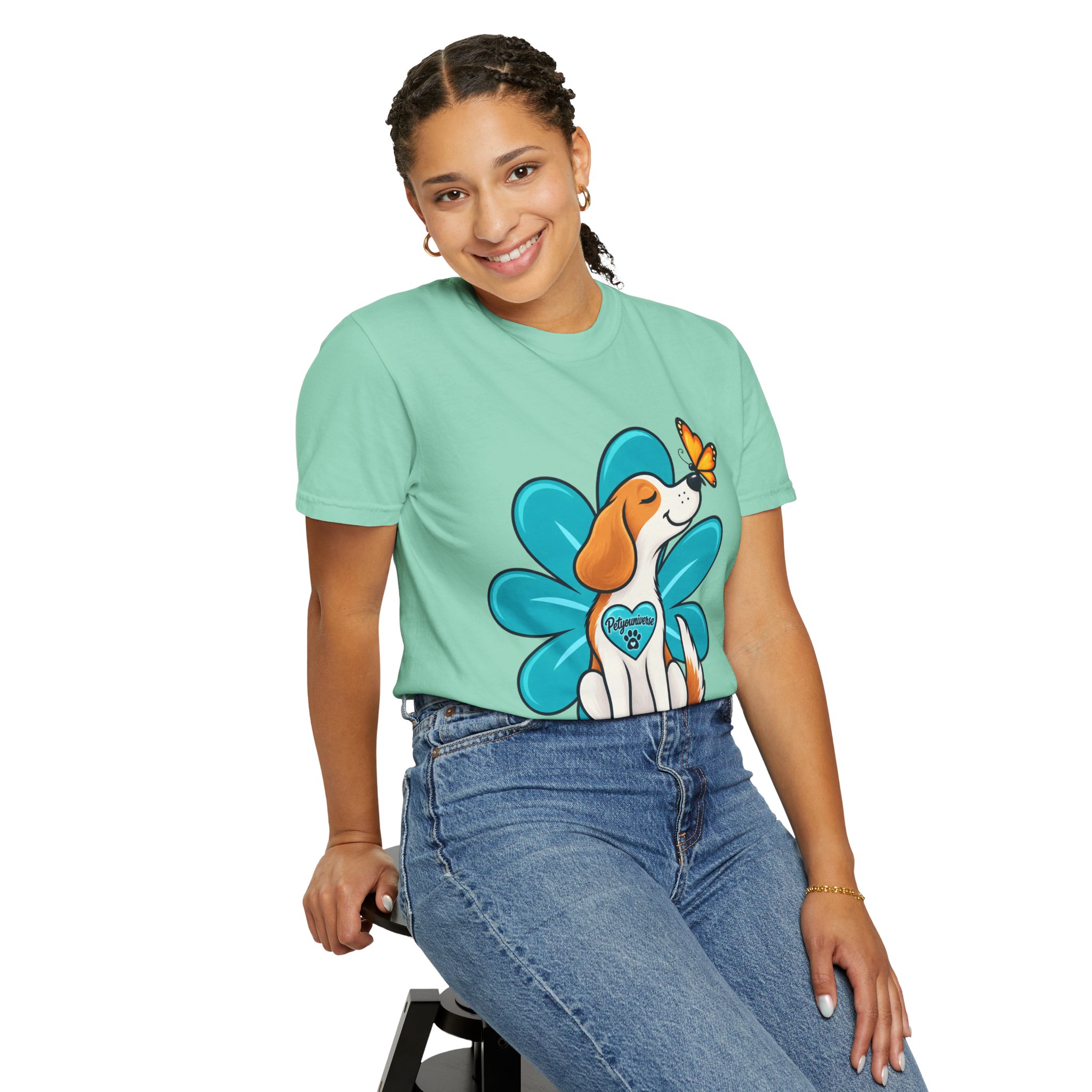 Beagle & Butterfly Graphic T-Shirt - Image 82