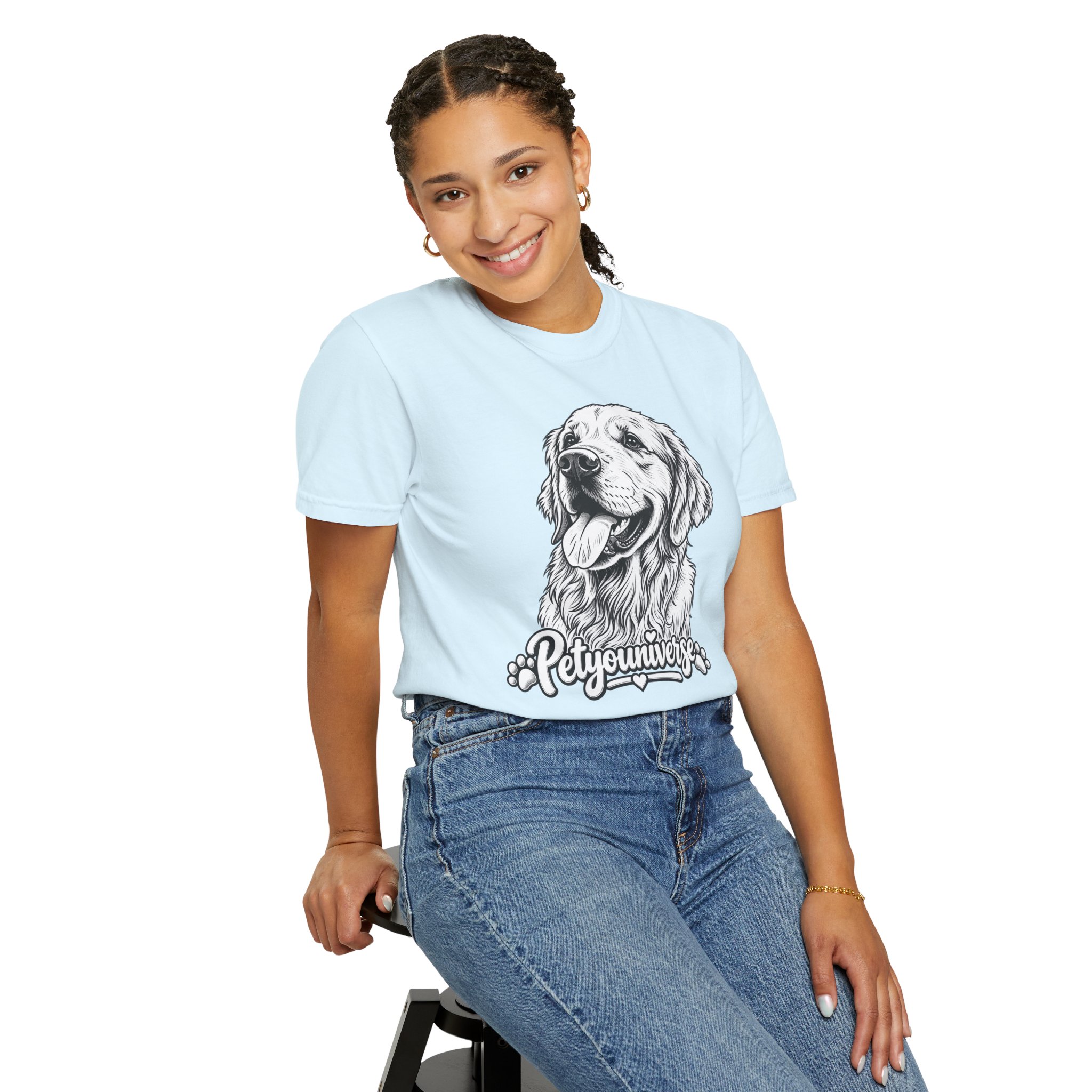 PetYoUniverse Golden Retriever Graphic T-Shirt — Cute Dog Portrait Tee - Image 78