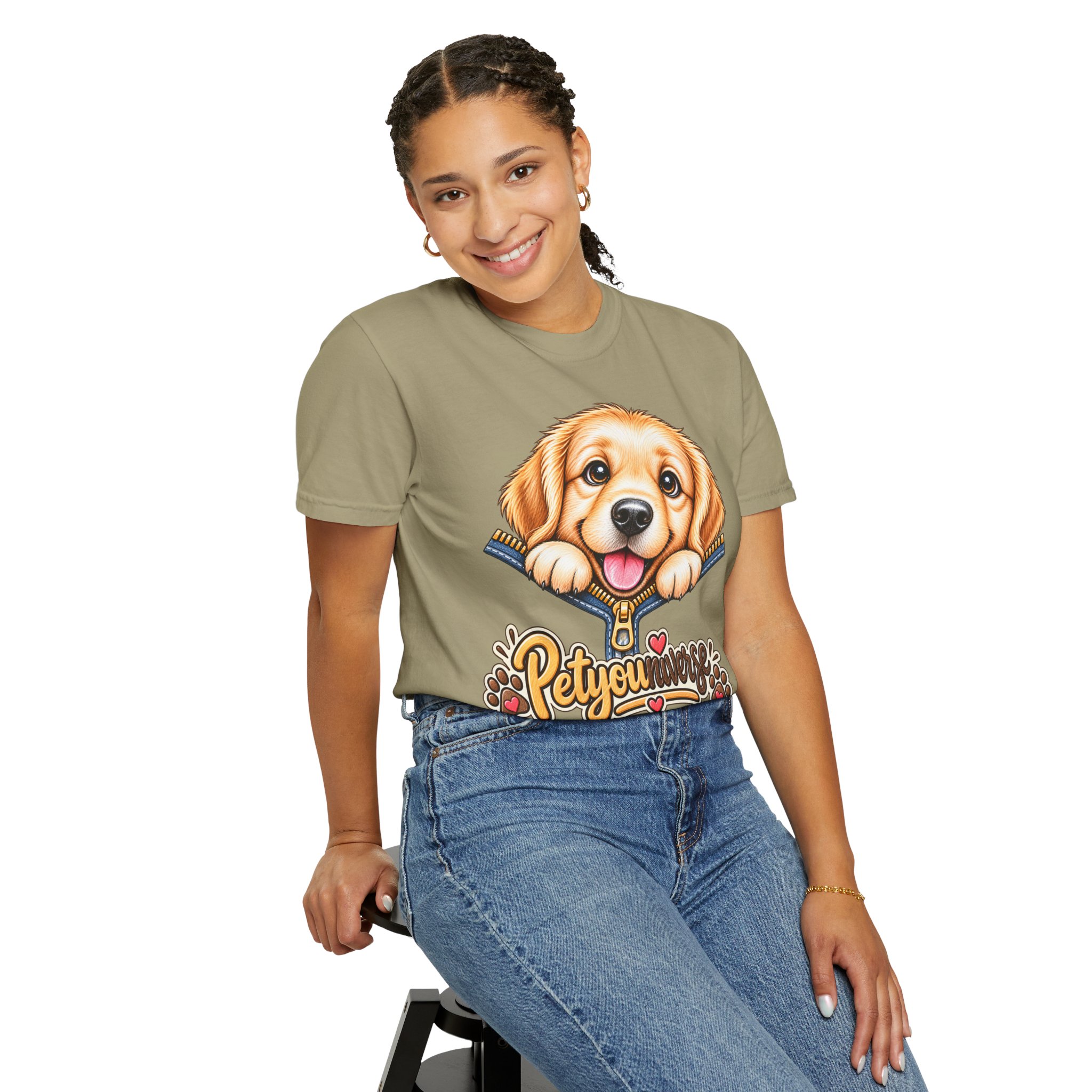 Golden Retriever Puppy "PetYoUniverse" T-Shirt - Image 33