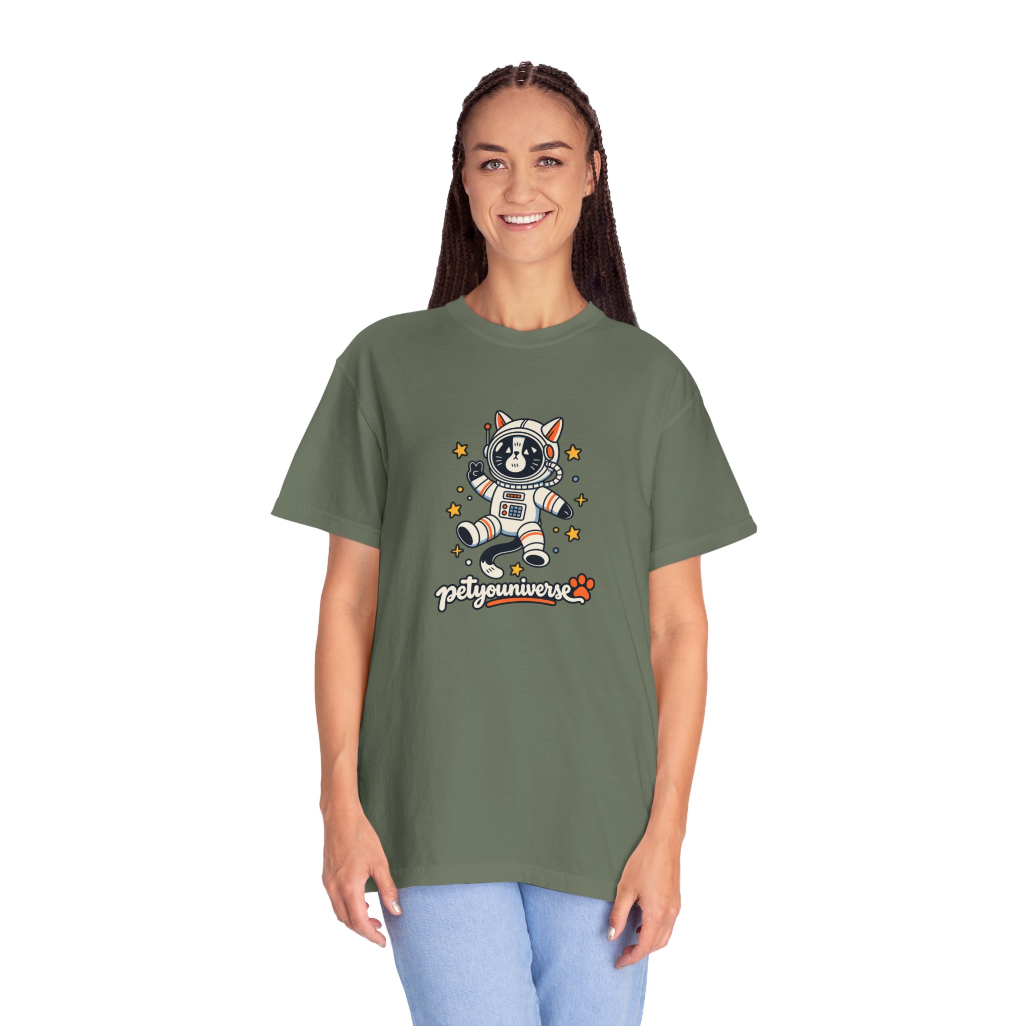 Astronaut Dog T-Shirt — 'PetYoUniverse' Cute Space Pup Tee - Image 77