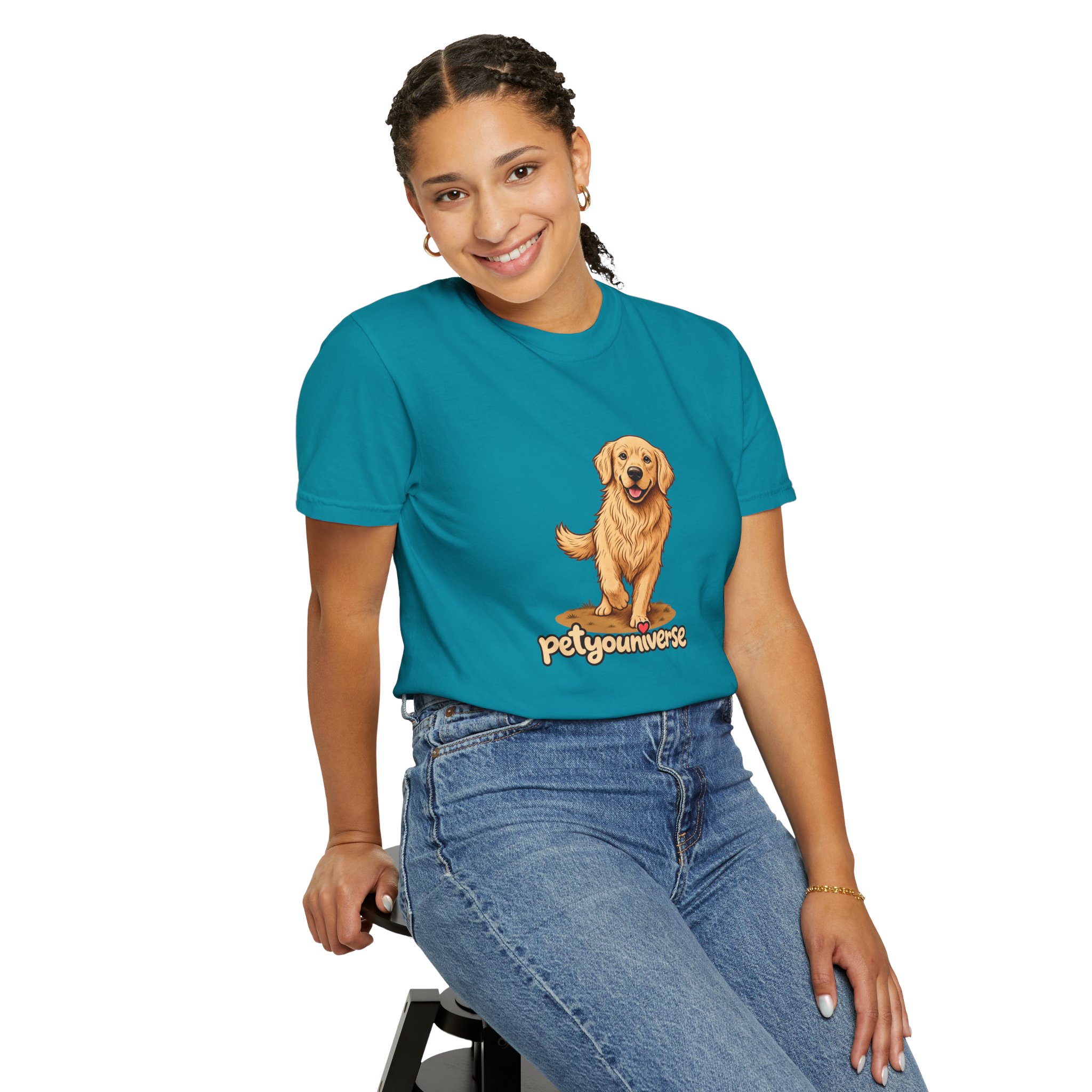 Golden Retriever Graphic T-Shirt — "PetYoUniverse" Cute Dog Tee - Image 78