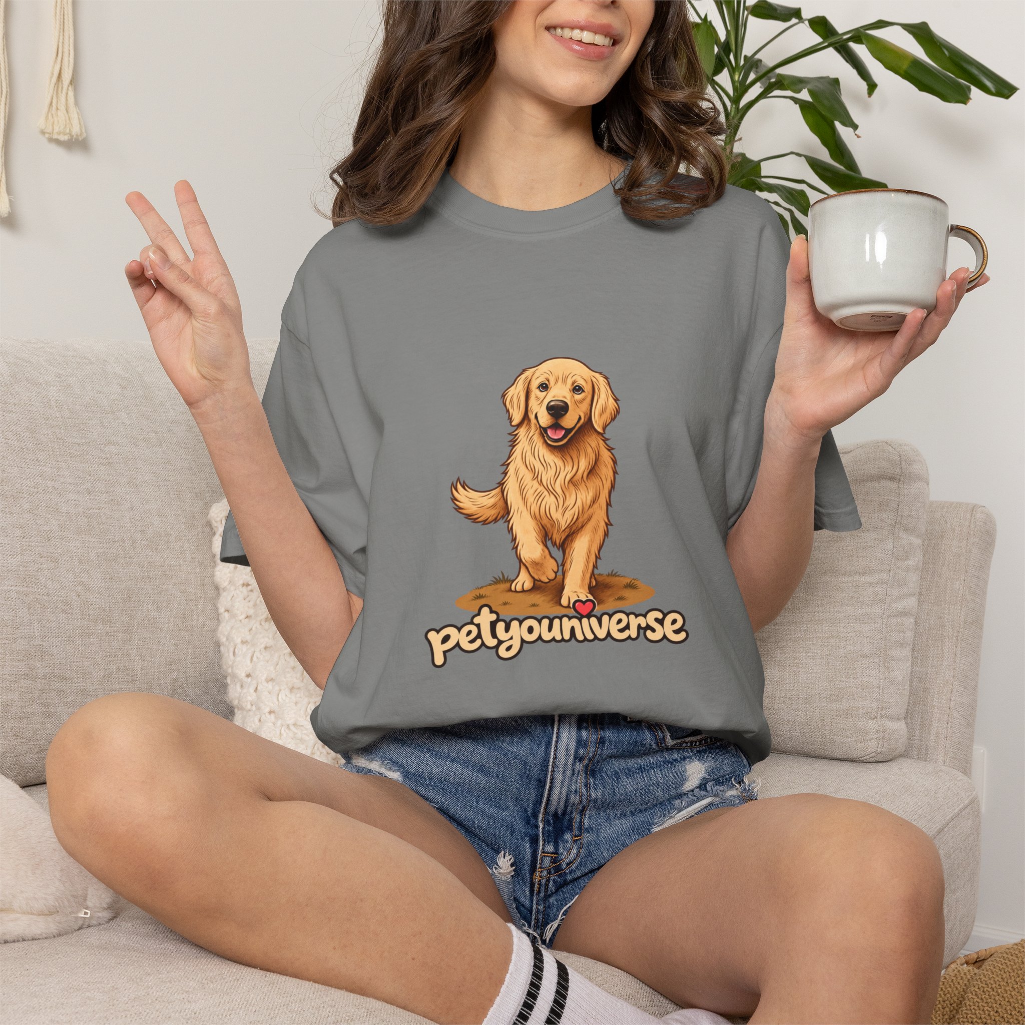 Golden Retriever Graphic T-Shirt — "PetYoUniverse" Cute Dog Tee - Image 93