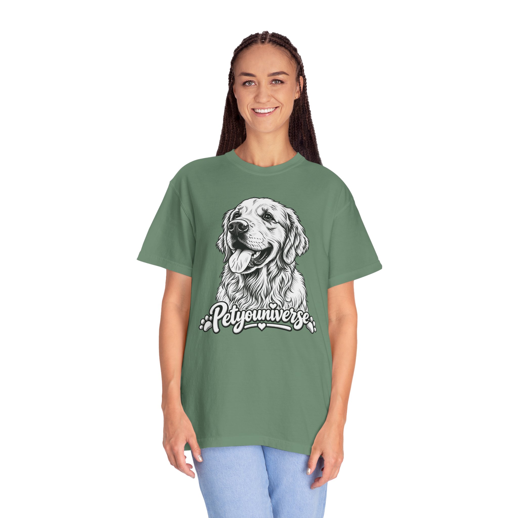 PetYoUniverse Golden Retriever Graphic T-Shirt — Cute Dog Portrait Tee - Image 59
