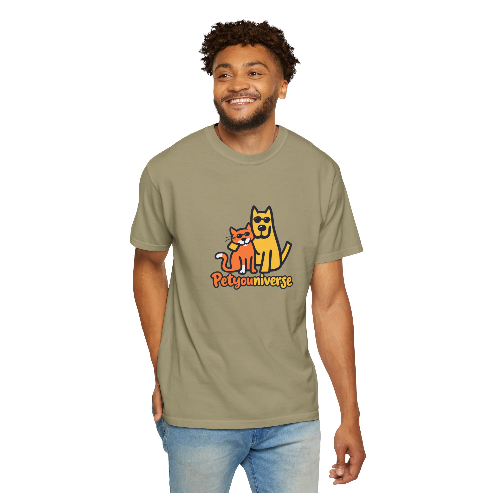 PetyoUniverse Cute Cat & Dog Graphic T-Shirt — Vintage Garment-Dyed Tee for Pet Lovers - Image 25