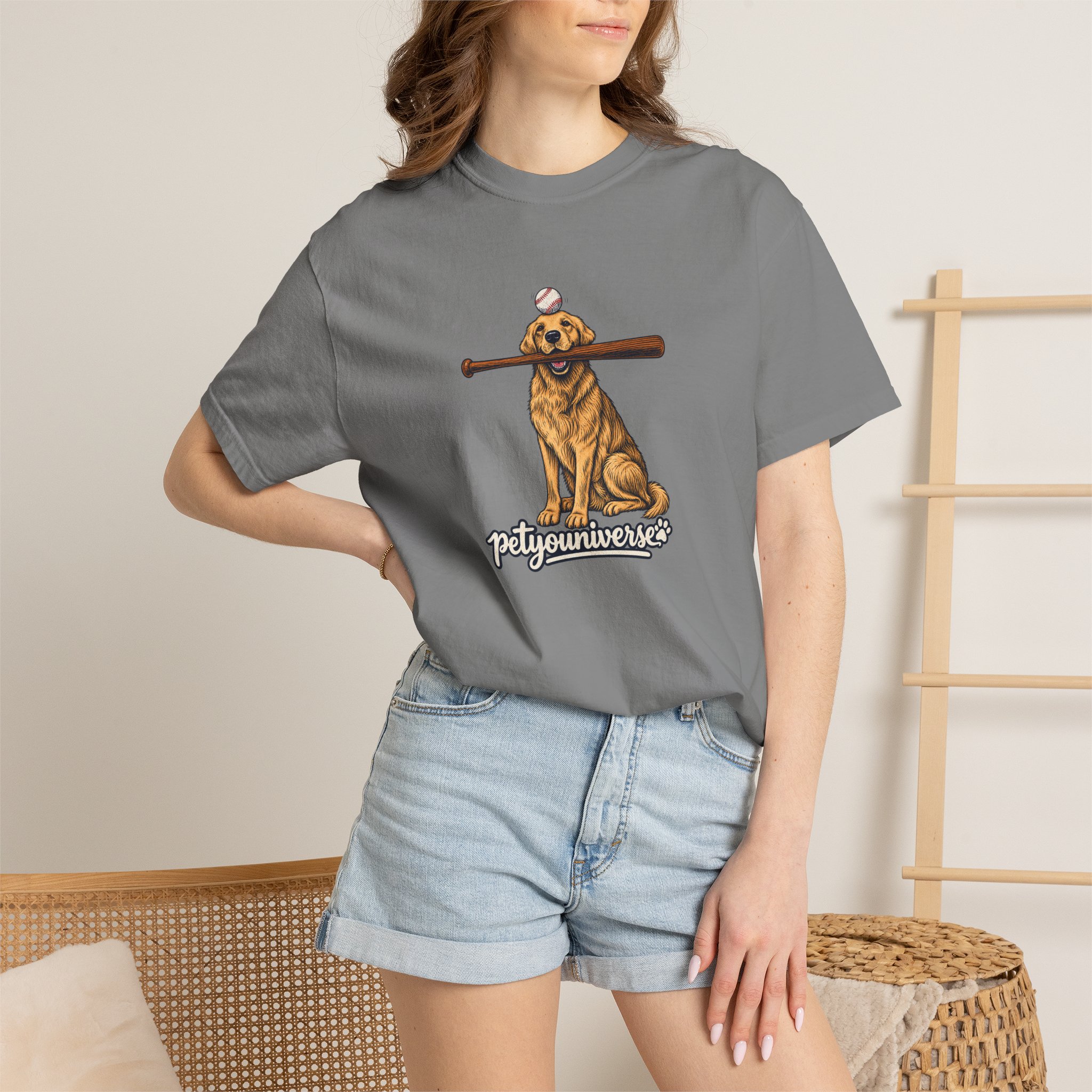 Golden Retriever Baseball Dog T-Shirt — “PetYoUniverse” Vintage Graphic Tee - Image 74