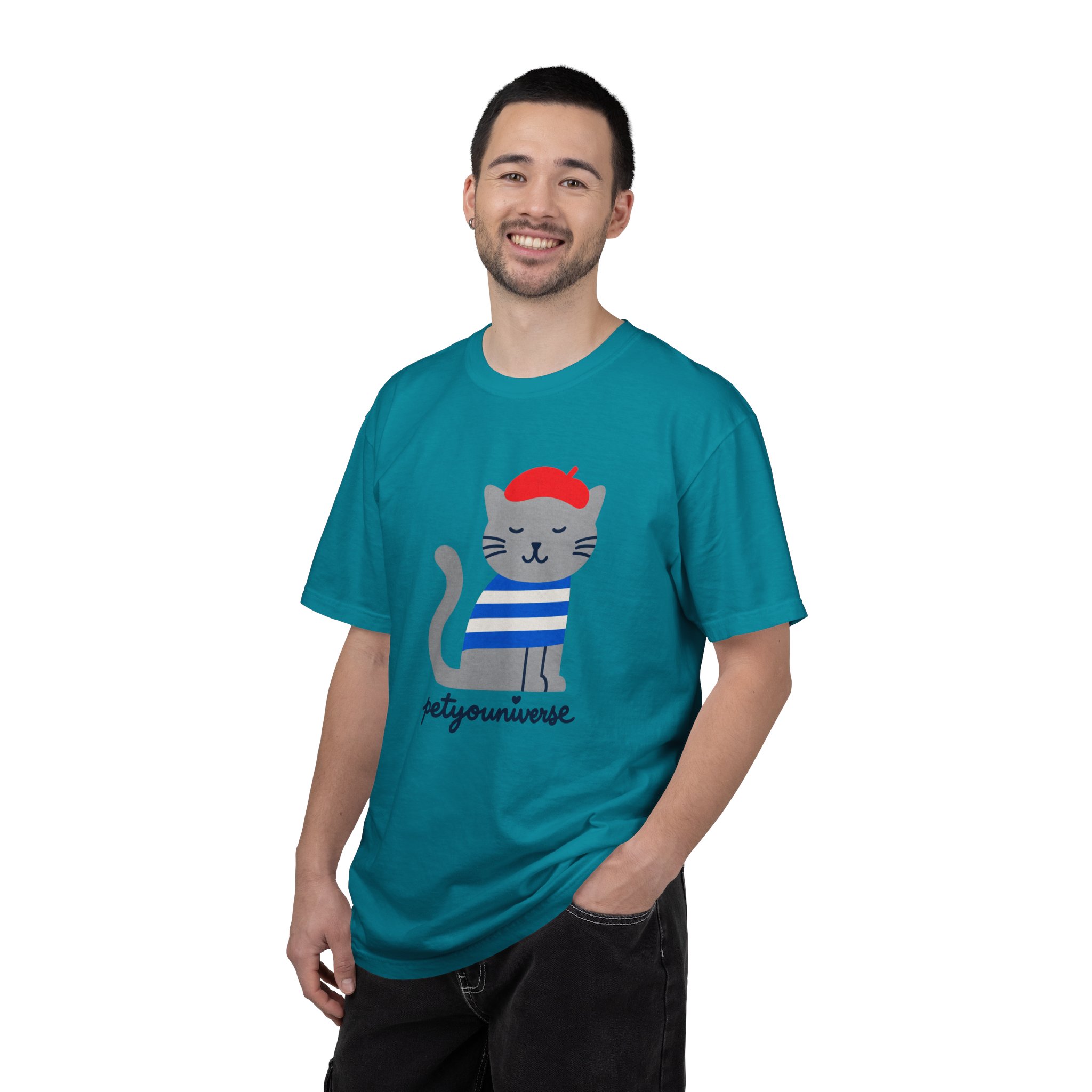 Cat Graphic T-Shirt — "petiyouniverse" Cute French Cat Tee - Image 76