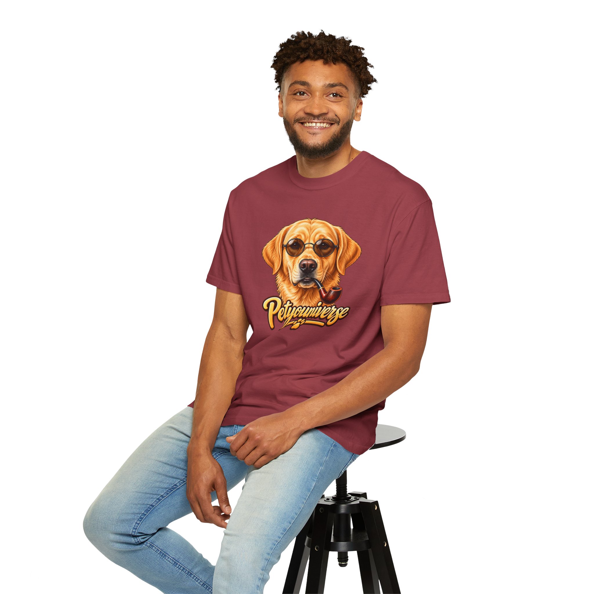 Dog Graphic T-Shirt — 'PetYoUniverse' Yellow Lab Portrait Tee - Image 134