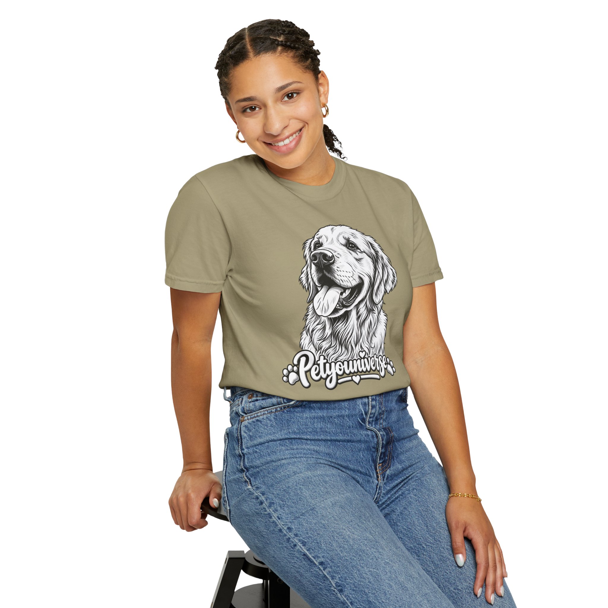 PetYoUniverse Golden Retriever Graphic T-Shirt — Cute Dog Portrait Tee - Image 24