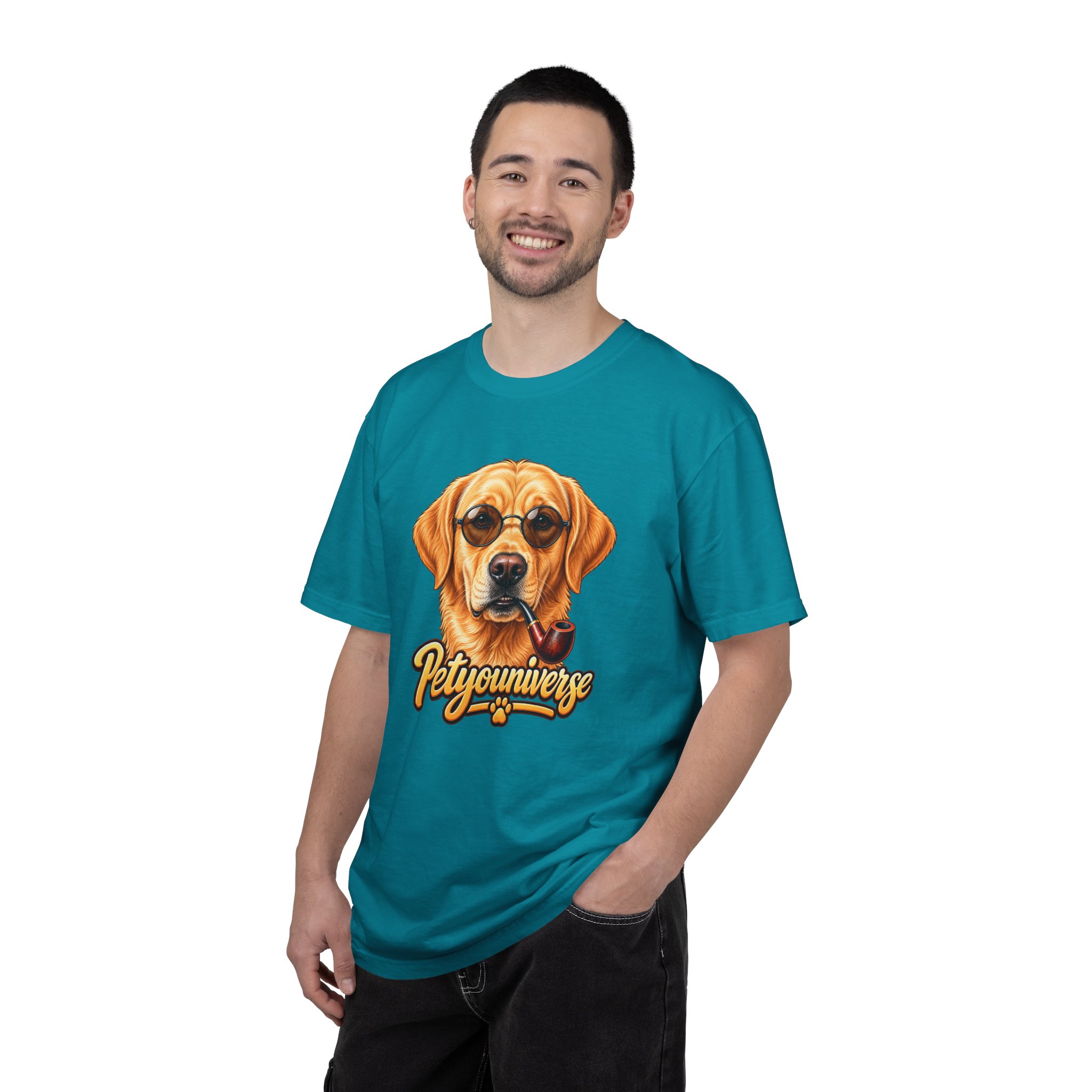 Dog Graphic T-Shirt — 'PetYoUniverse' Yellow Lab Portrait Tee - Image 103