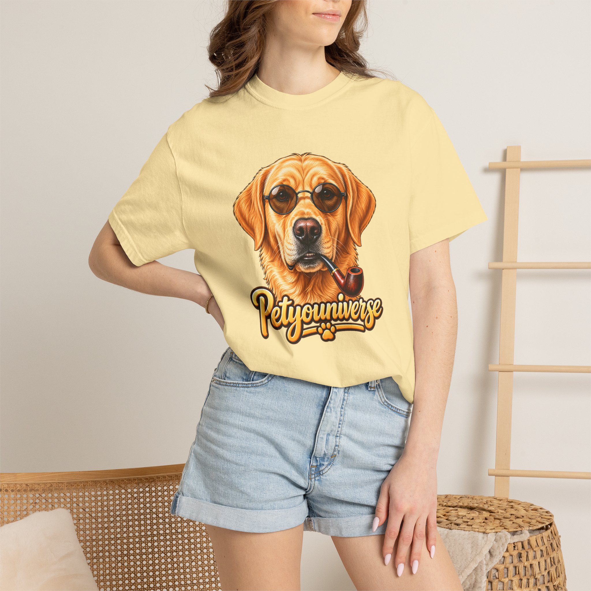 Dog Graphic T-Shirt — 'PetYoUniverse' Yellow Lab Portrait Tee - Image 20