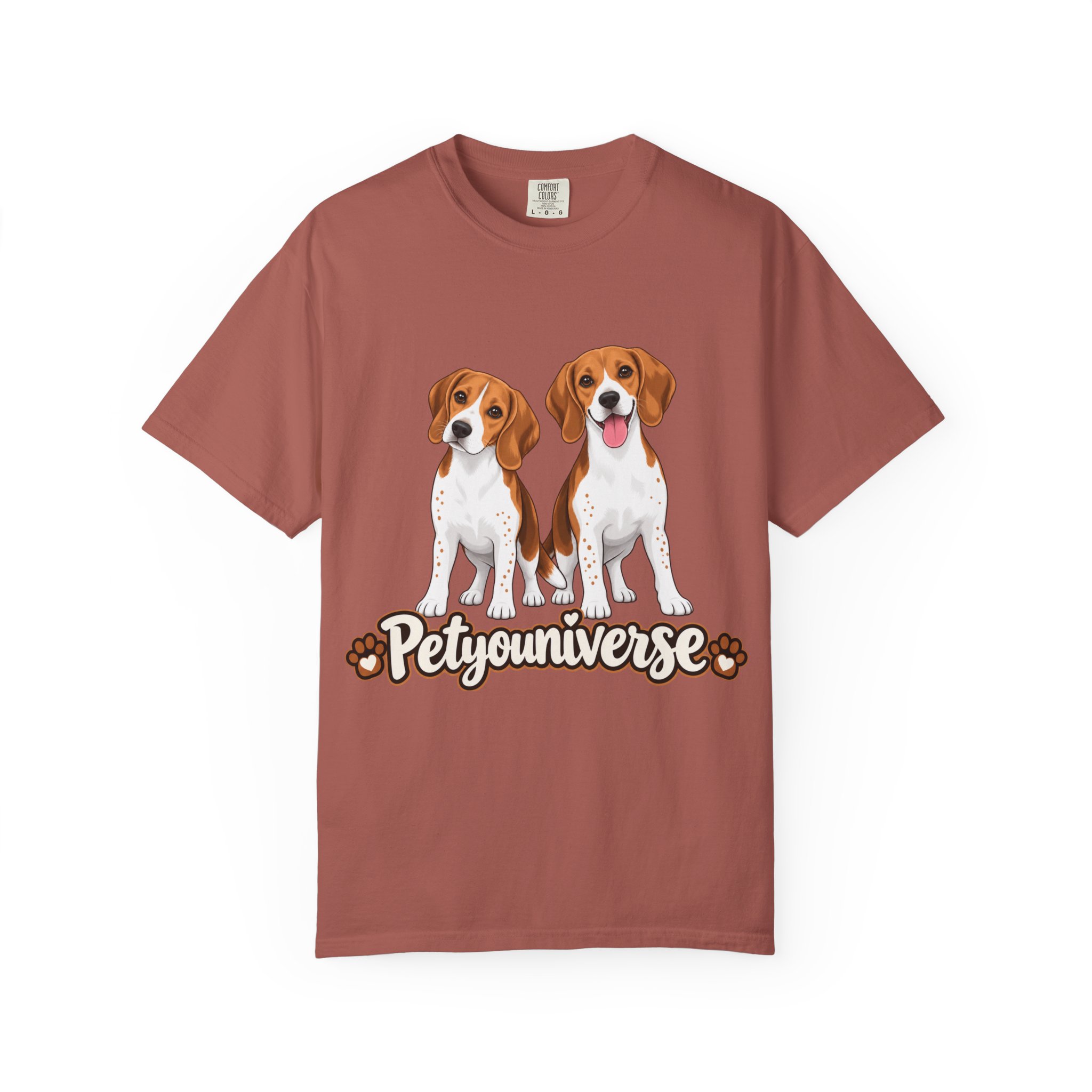 Beagle Lovers T-Shirt — 'PetYoUniverse' Cute Cartoon Duo Dog Tee - Image 91