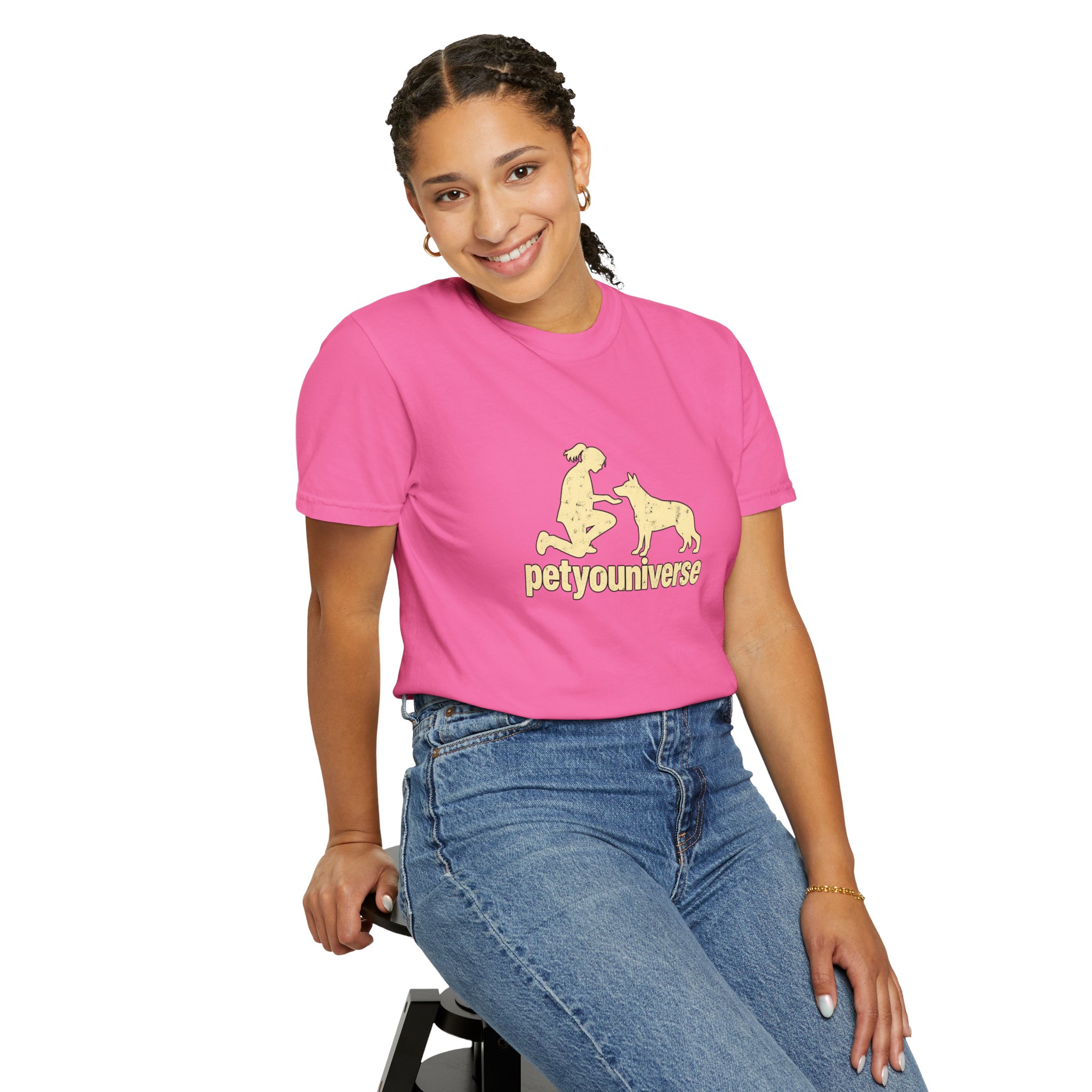 PetYoUniverse Dog Lover T-Shirt — Retro Paw & Pet Silhouette Tee - Image 96
