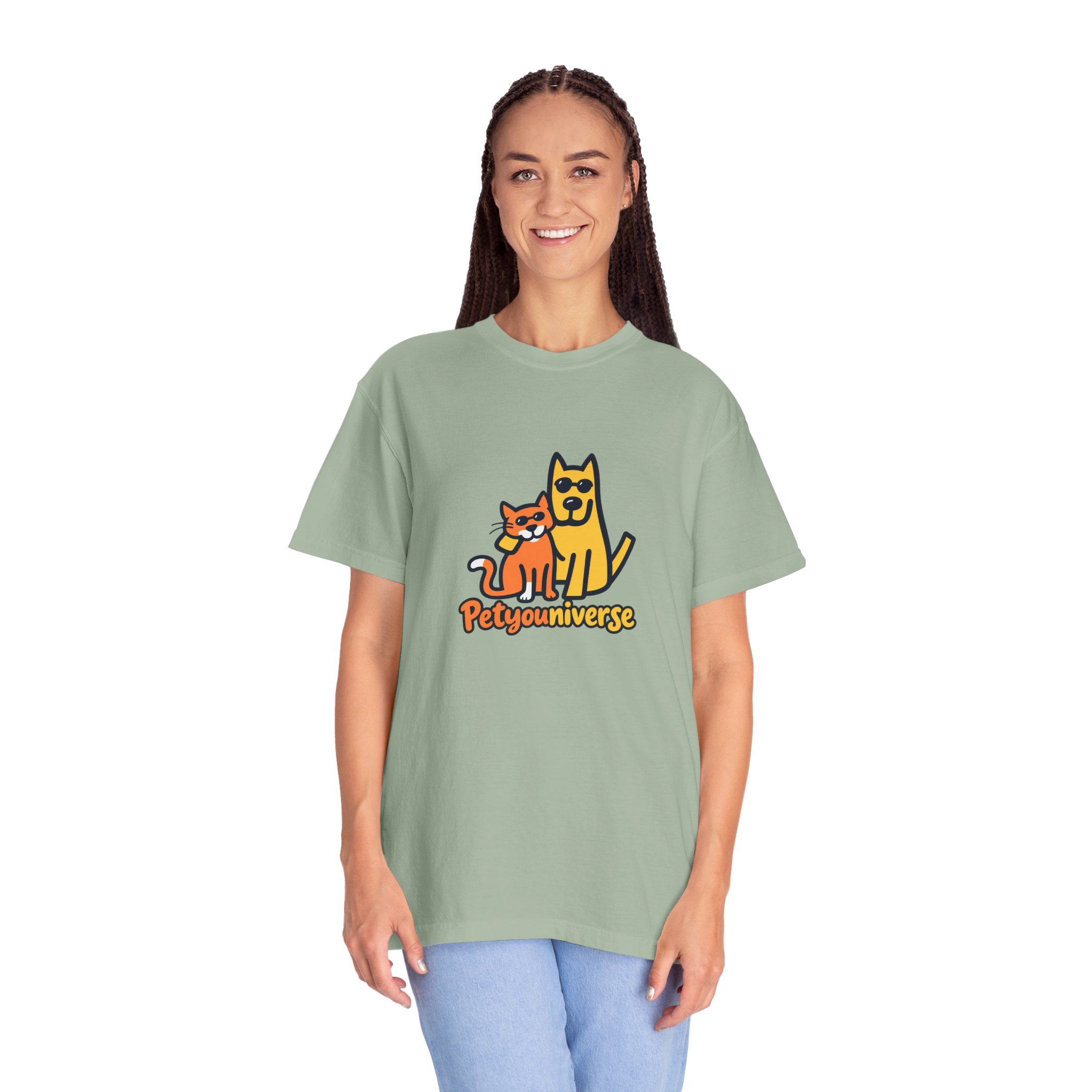 PetyoUniverse Cute Cat & Dog Graphic T-Shirt — Vintage Garment-Dyed Tee for Pet Lovers - Image 68