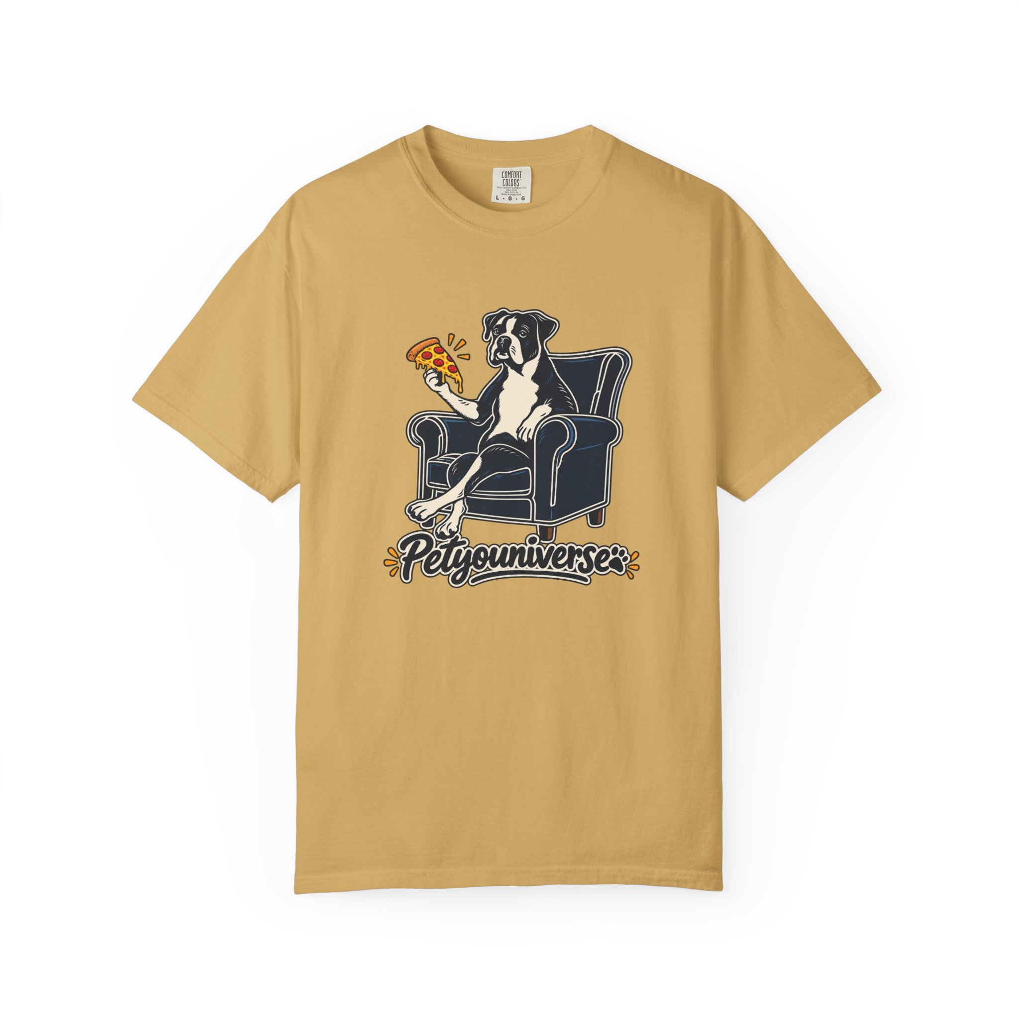 T-Shirt — PetYoUniverse Dog on Armchair with Pizza Graphic - Image 10