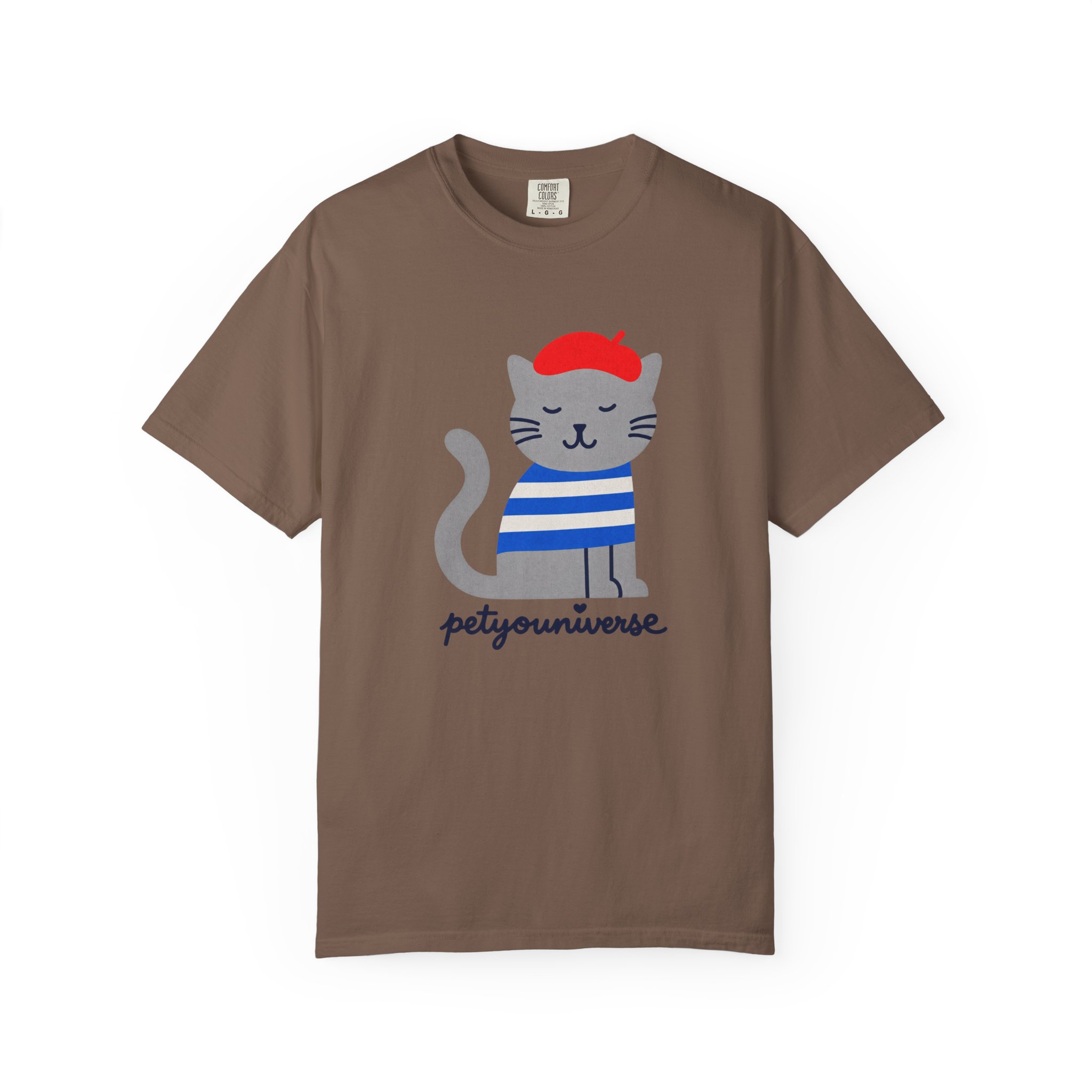 Cat Graphic T-Shirt — "petiyouniverse" Cute French Cat Tee - Image 28