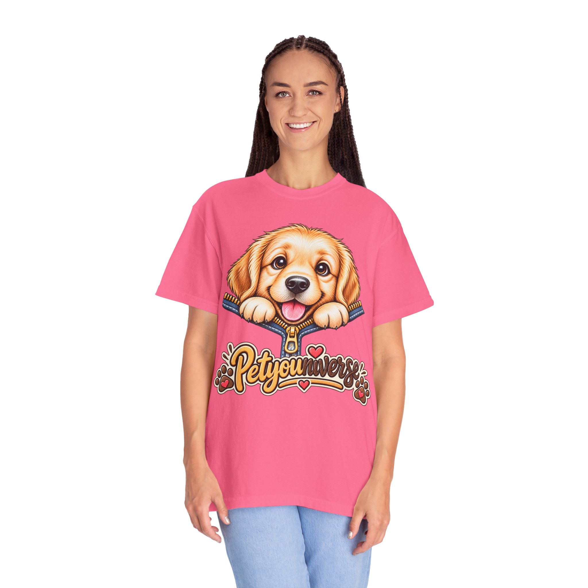 Golden Retriever Puppy "PetYoUniverse" T-Shirt - Image 113