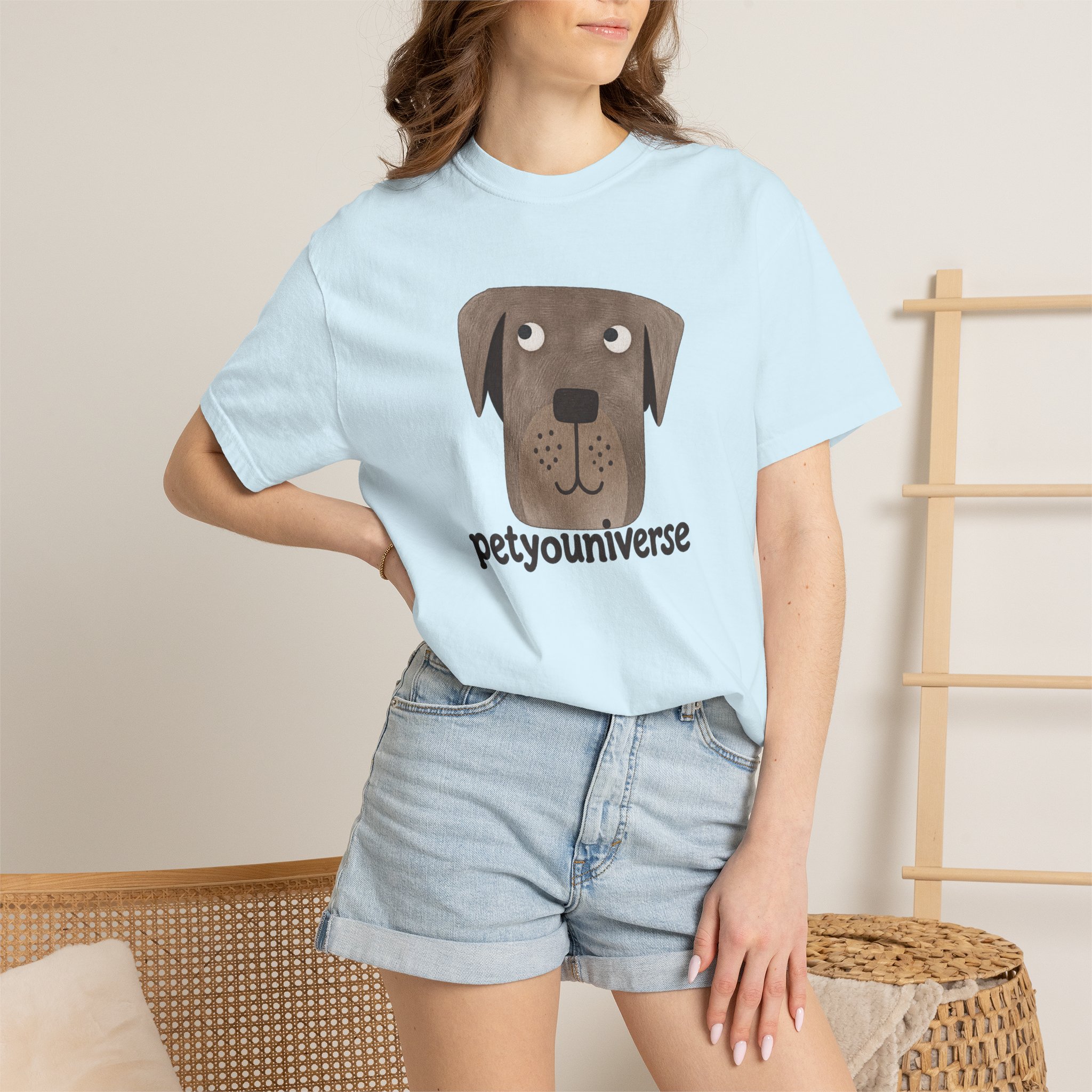 Dog Face Graphic T‑Shirt — "petyouniverse" Cute Pet Logo Tee - Image 74