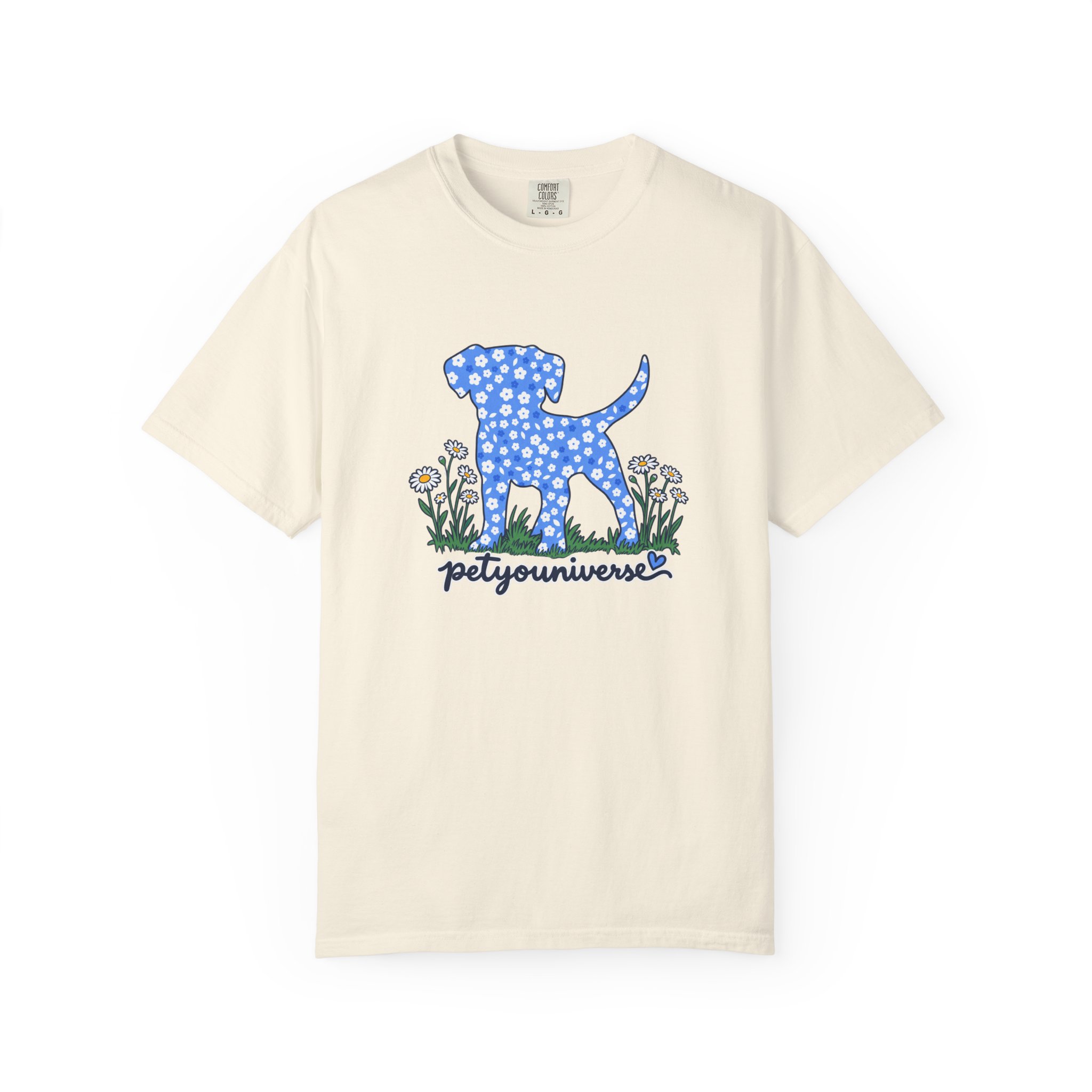 Dog Silhouette Floral T‑Shirt — "PetYoUniverse" Graphic Tee