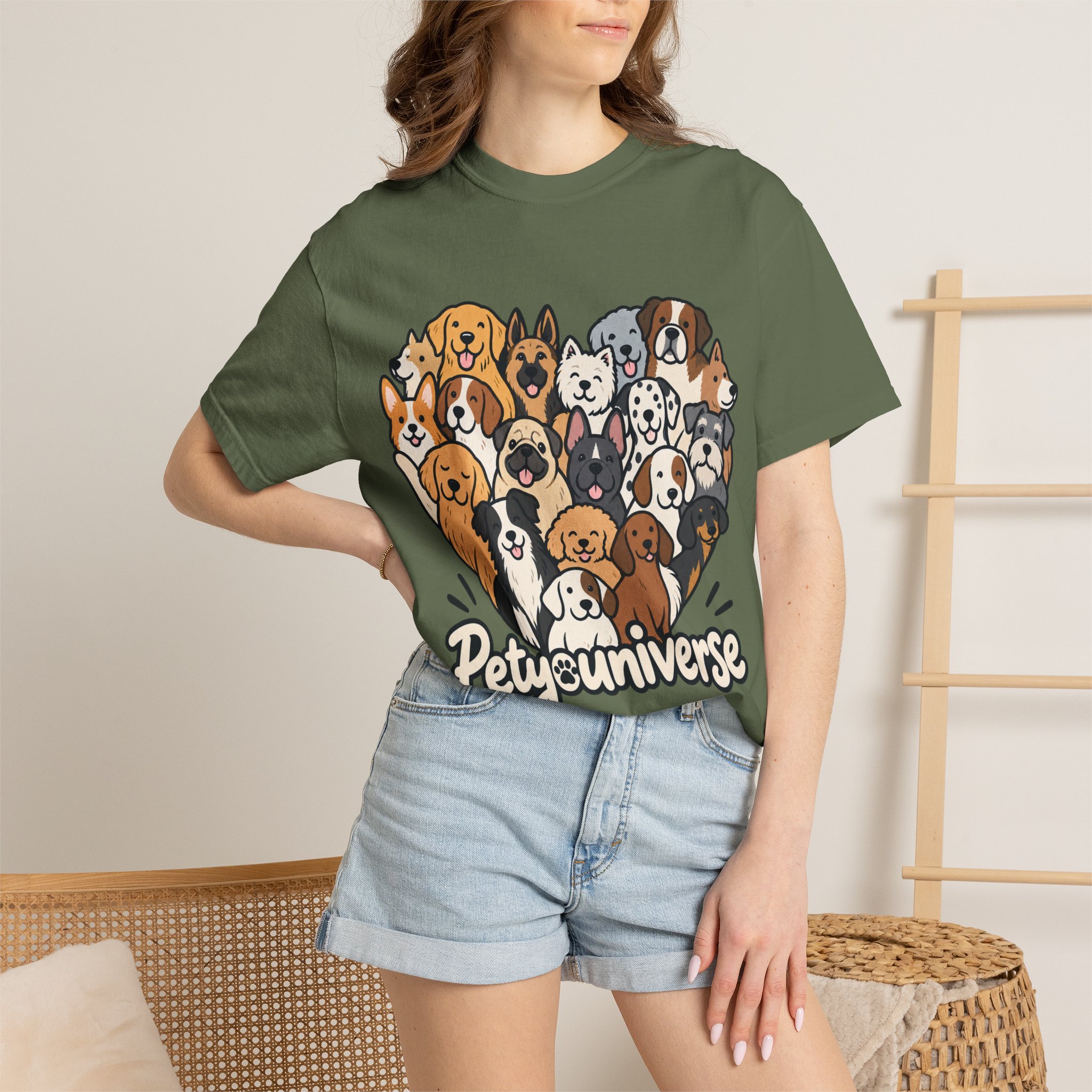 Dog Lover Cartoon T-Shirt — "Pety Universe" Graphic Tee - Image 82