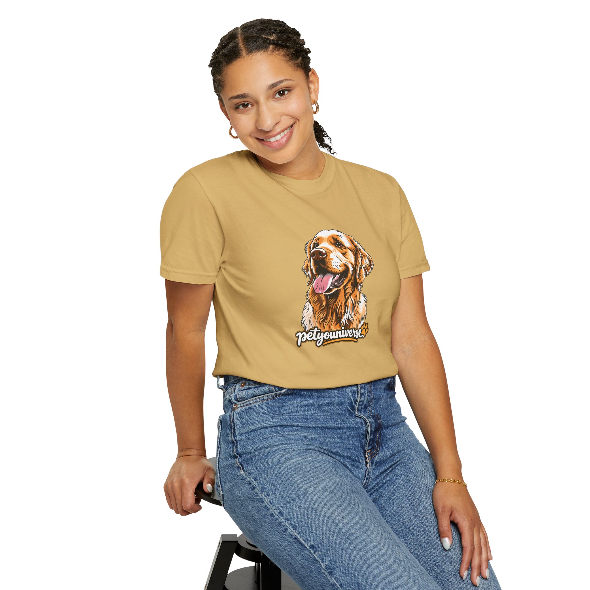 Dog Lover T-Shirt — Golden Retriever Portrait "PetYoUniverse" Graphic - Image 24