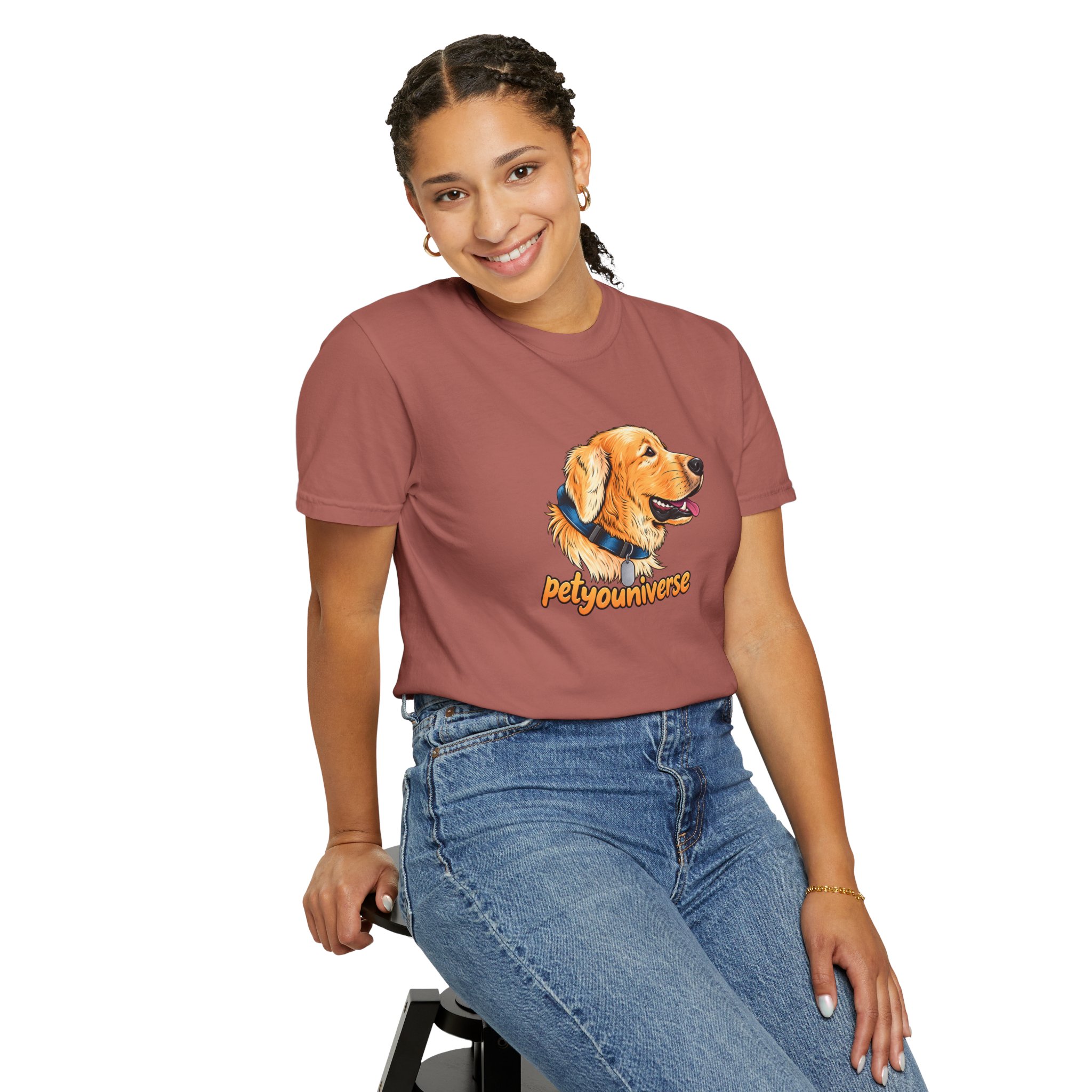 Golden Retriever Portrait T-Shirt – PetYoUniverse Graphic Tee - Image 123