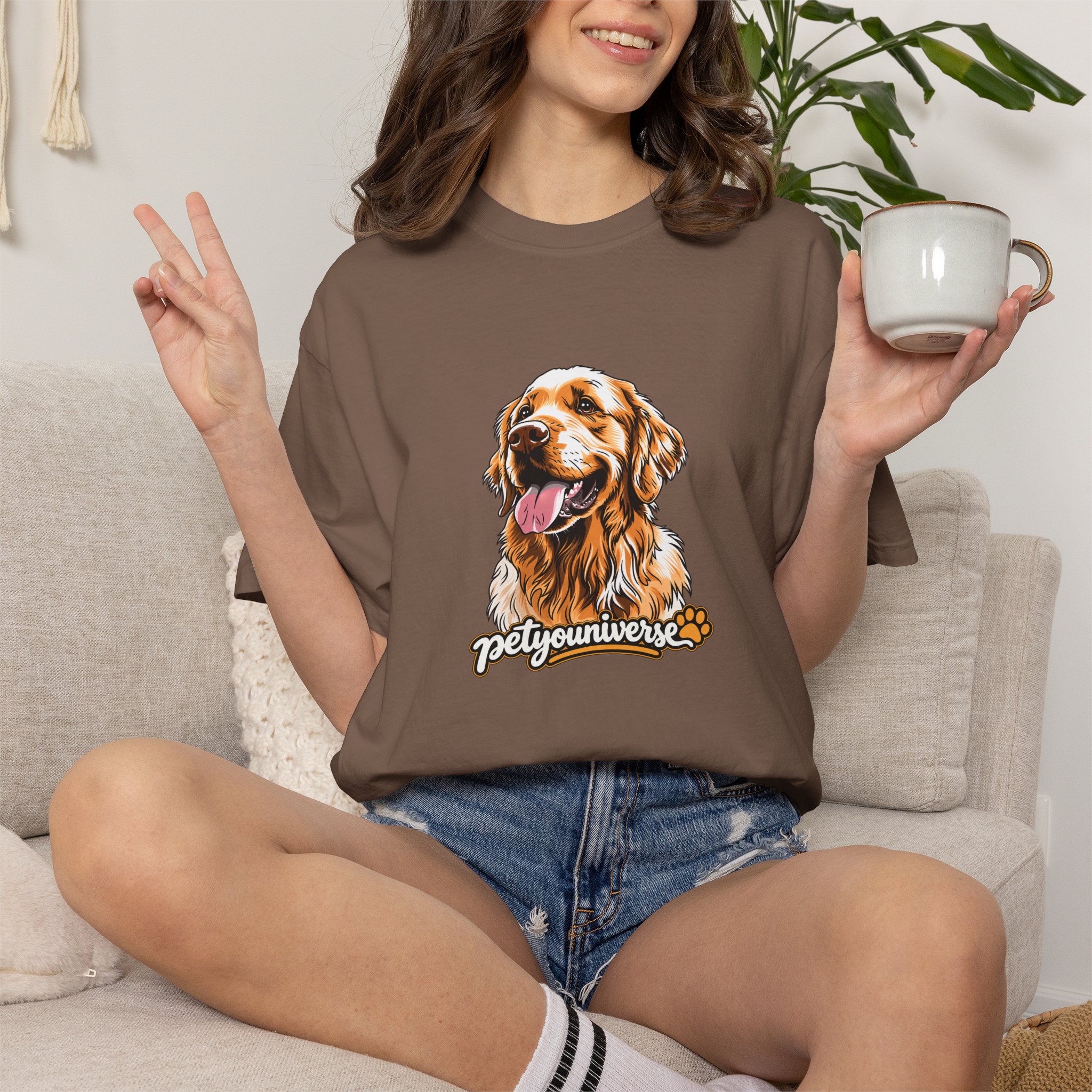 Dog Lover T-Shirt — Golden Retriever Portrait "PetYoUniverse" Graphic - Image 48