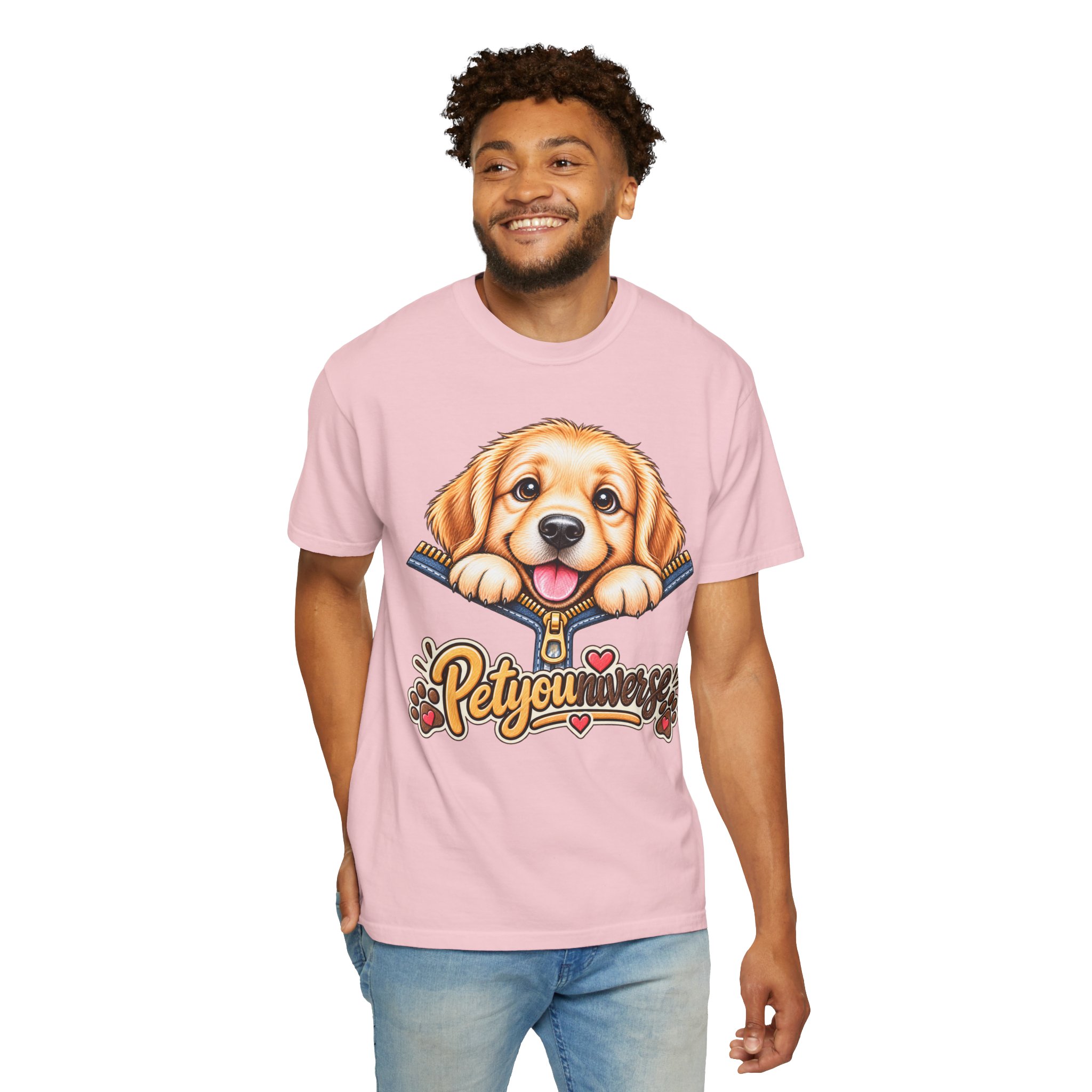 Golden Retriever Puppy "PetYoUniverse" T-Shirt - Image 106