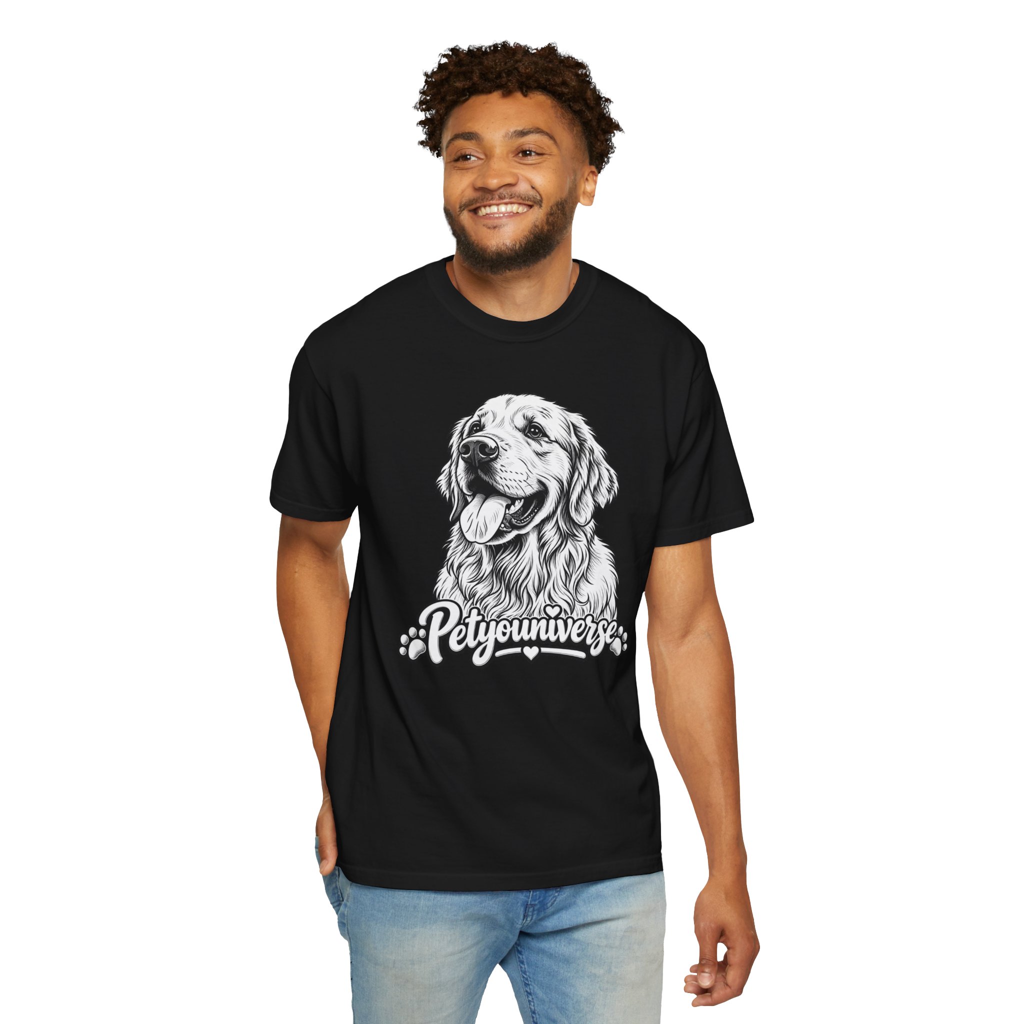 PetYoUniverse Golden Retriever Graphic T-Shirt — Cute Dog Portrait Tee - Image 88
