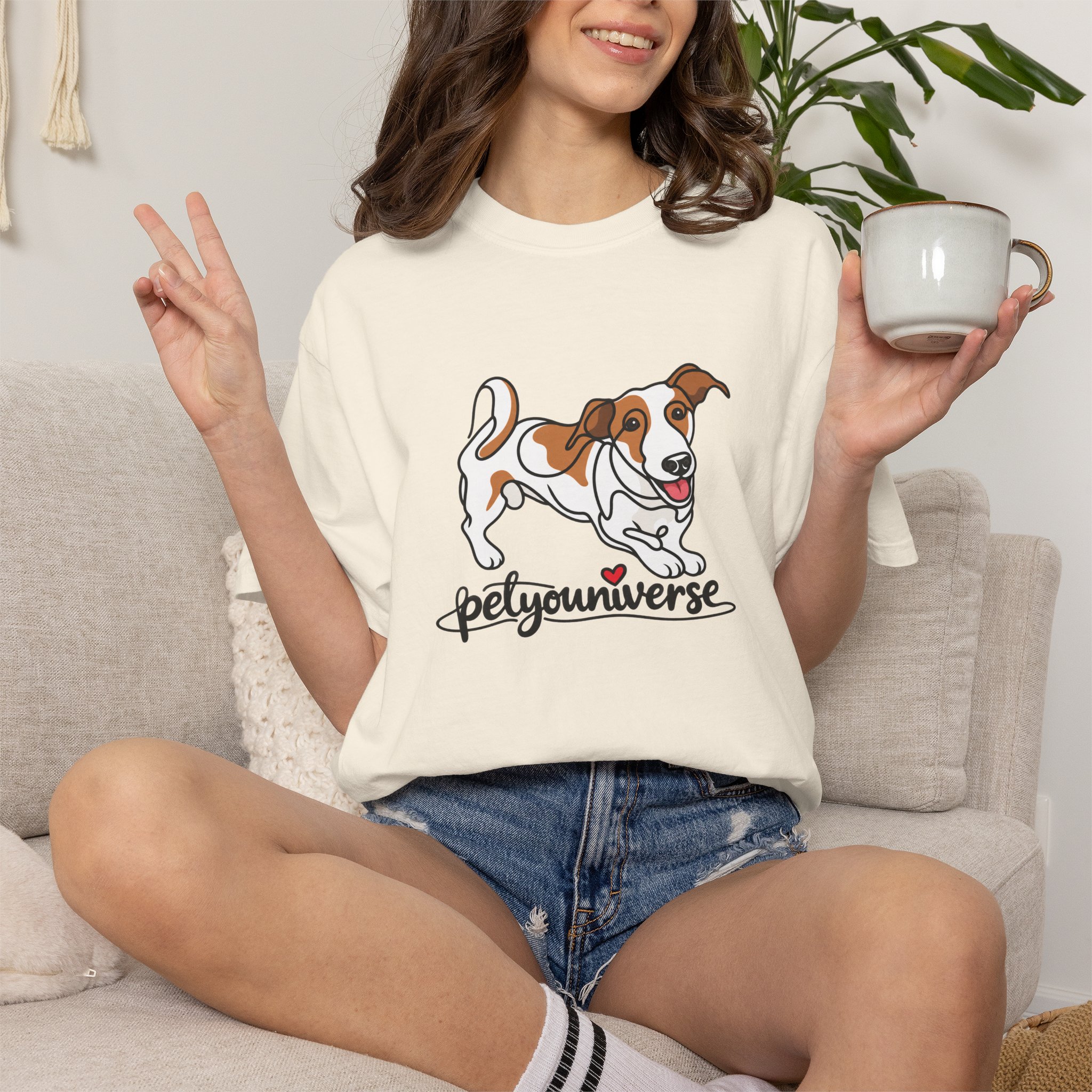 Dog Cartoon T-Shirt — "PetYoUniverse" Playful Jack Russell Tee - Image 3