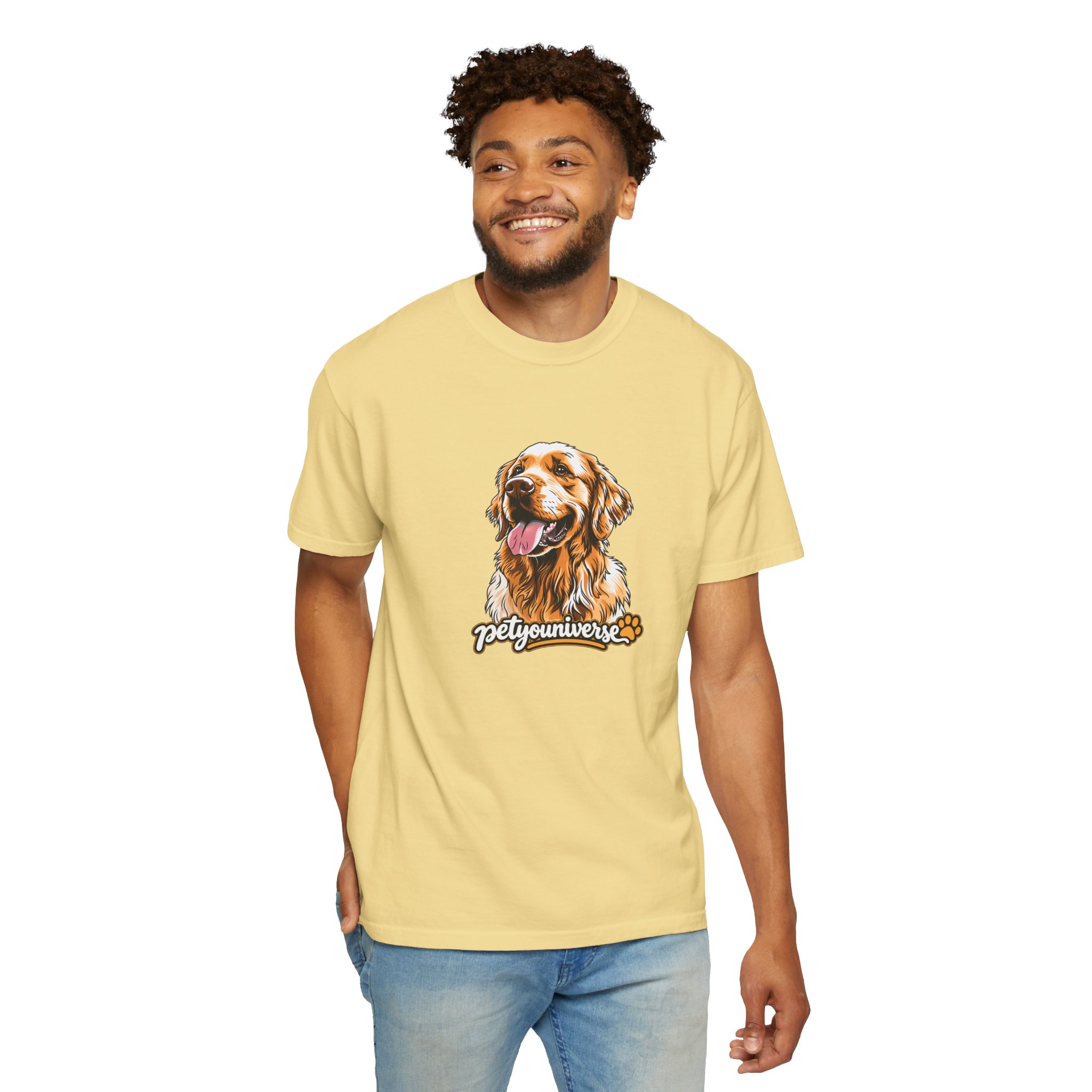 Dog Lover T-Shirt — Golden Retriever Portrait "PetYoUniverse" Graphic - Image 61